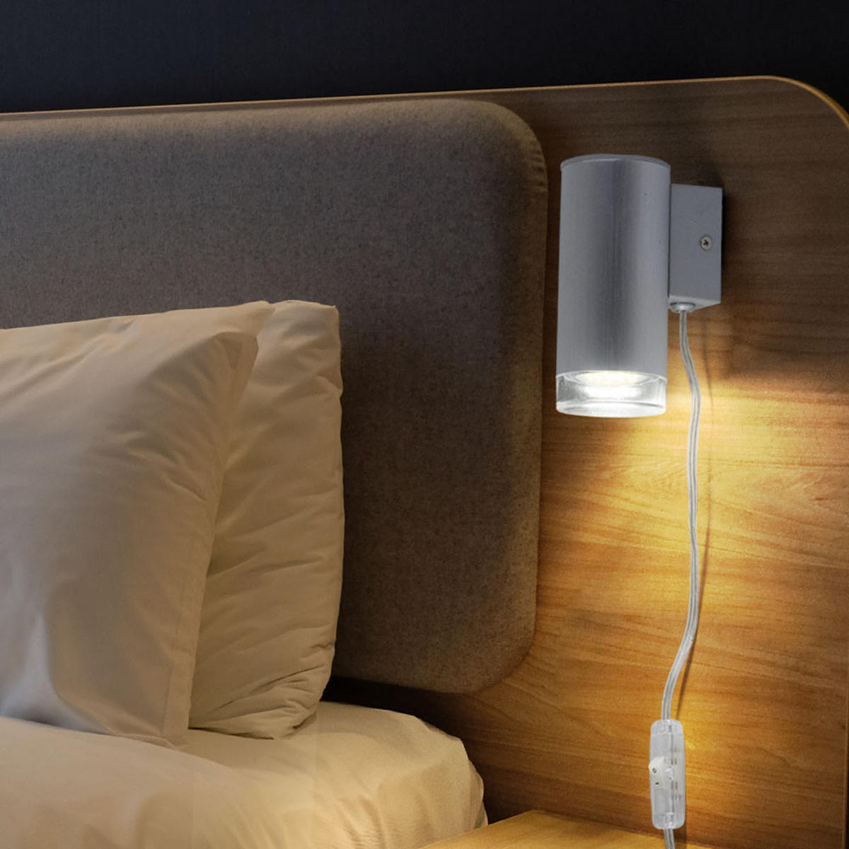 LED WANDLEUCHTE Aluminium Silber 2er Set - Silberfarben, Metall (6.5/15/9cm)