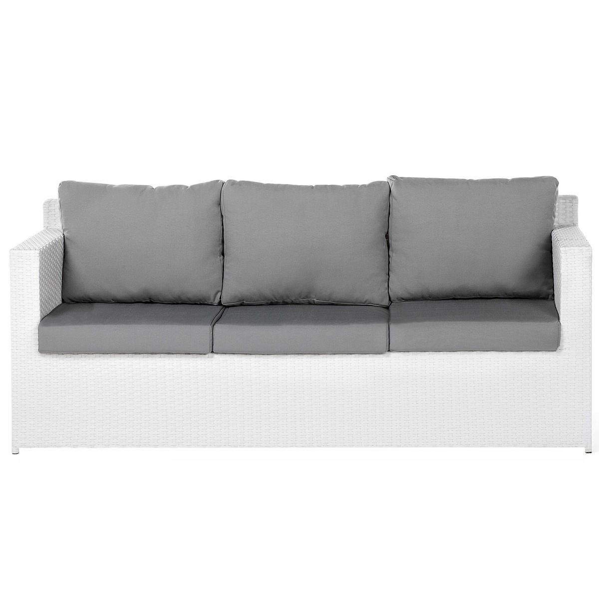 LOUNGE-SET 6-Sitzer weiß Roma - Weiß, Kunststoff - Beliani