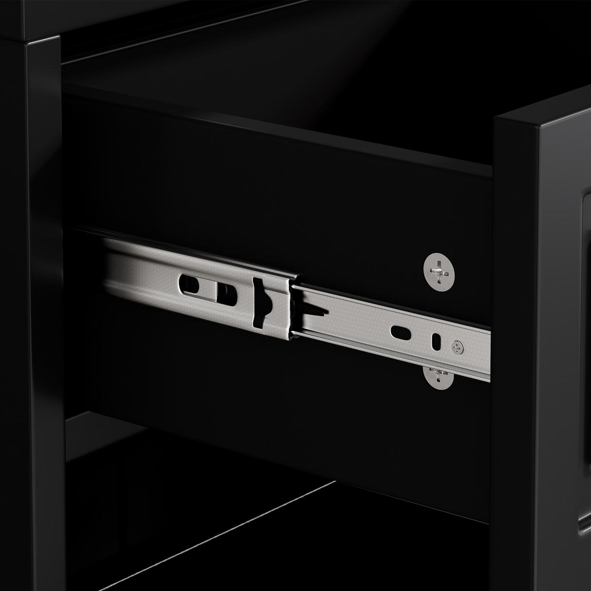 SCHUHSCHRANK mit verstellbaren Regalen und Schubladen, Schwarz - Schwarz, Holzwerkstoff (24/107/95cm) - Urban Meuble