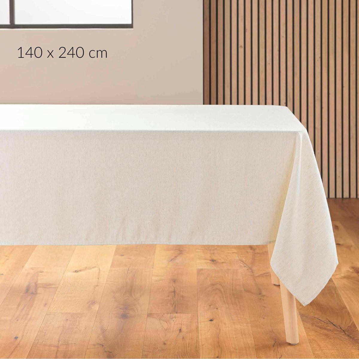 TISCHDECKE Leinenoptik 140/240 cm - Beige, Textil (140cm) - Douceur d´intérieur