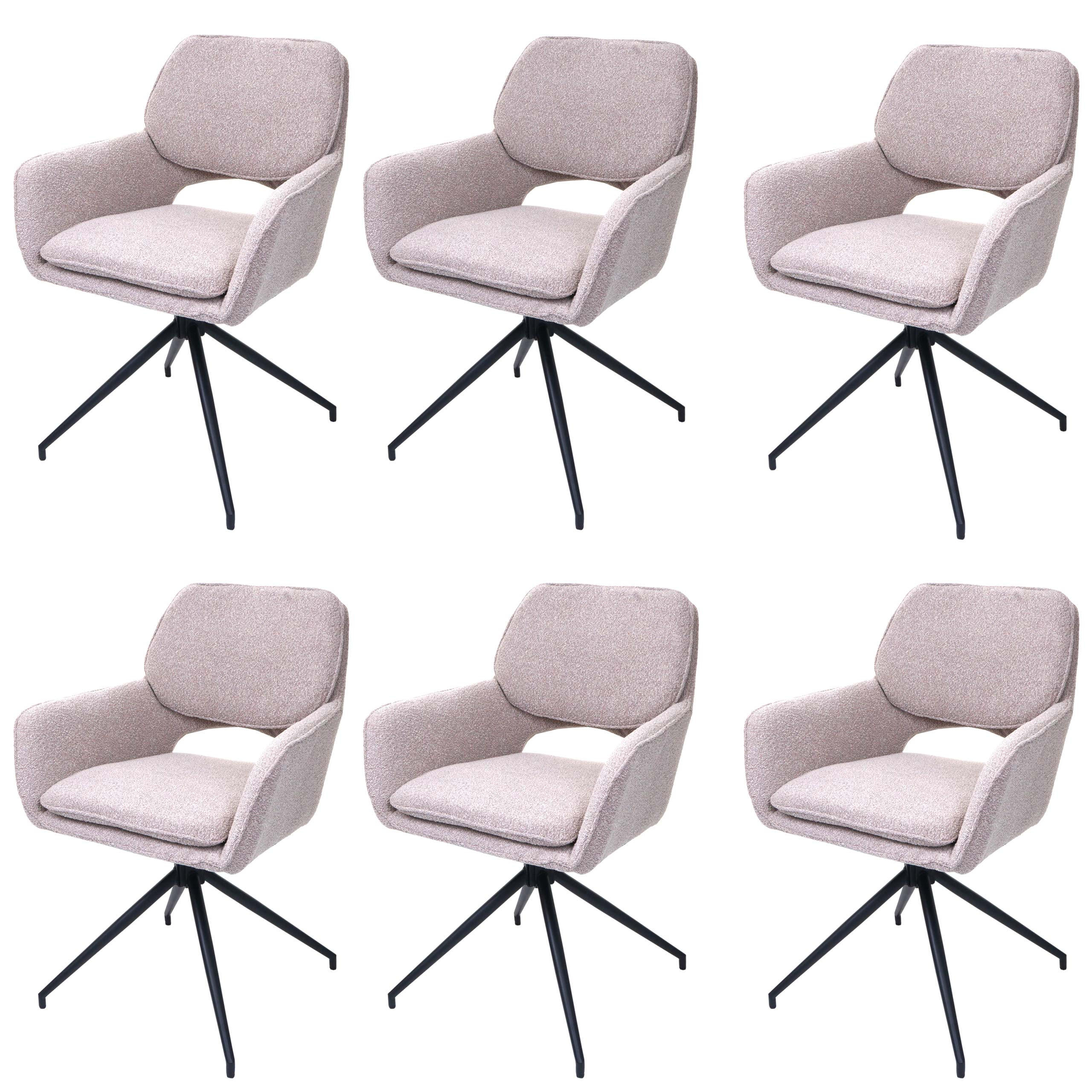 ESSZIMMERSTUHL Beige 6er-Set - Beige, Textil (57/86/61cm) - MCW