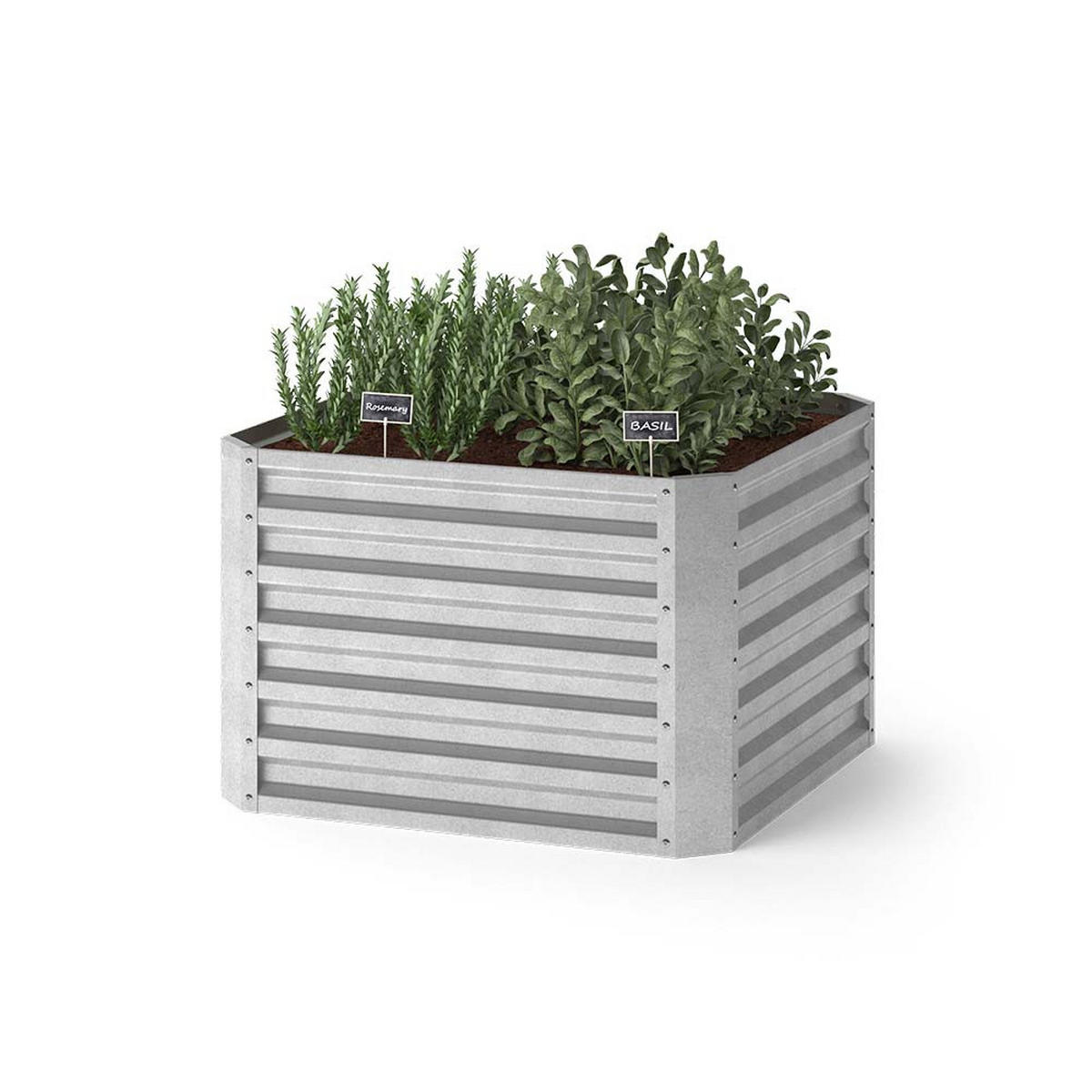 HOCHBEET Silber 90 x 90 cm - Silberfarben, Metall (90/60/90cm) - OK-Living