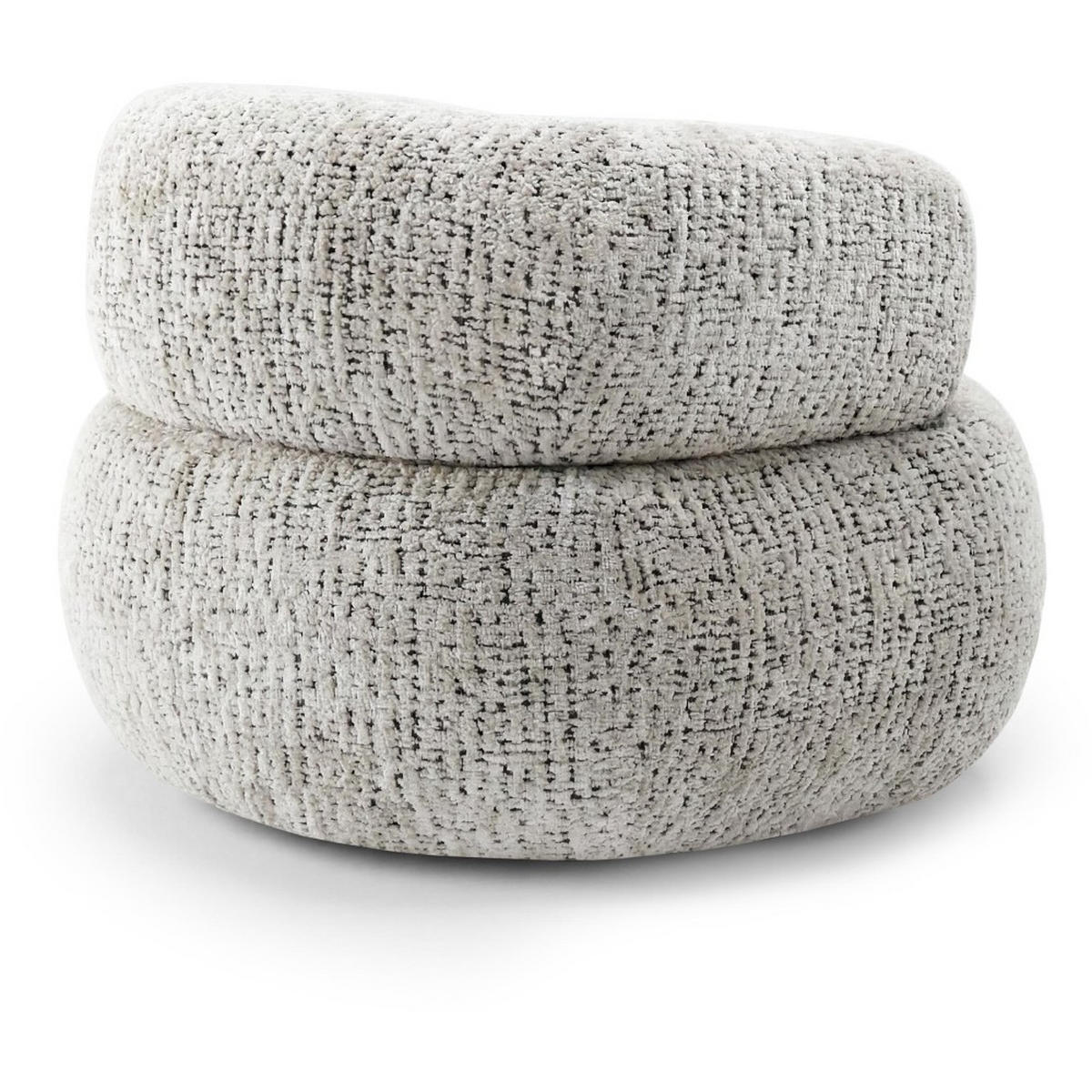 SESSEL Laila, Drehsessel mit runder Form, Beige, Geflecht-Stoff - Beige, Textil (95/75/97cm) - Beautysofa