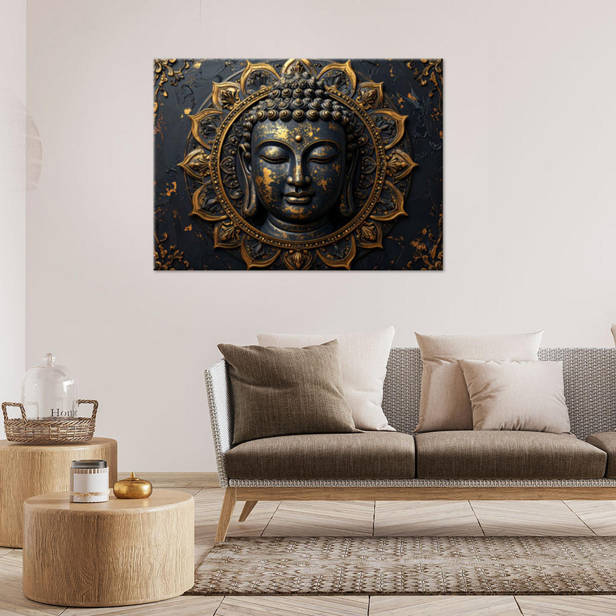 LEINWANDBILD Zen und Orientalisch 120x80cm - Goldfarben, Textil (120/80cm) - Feeby