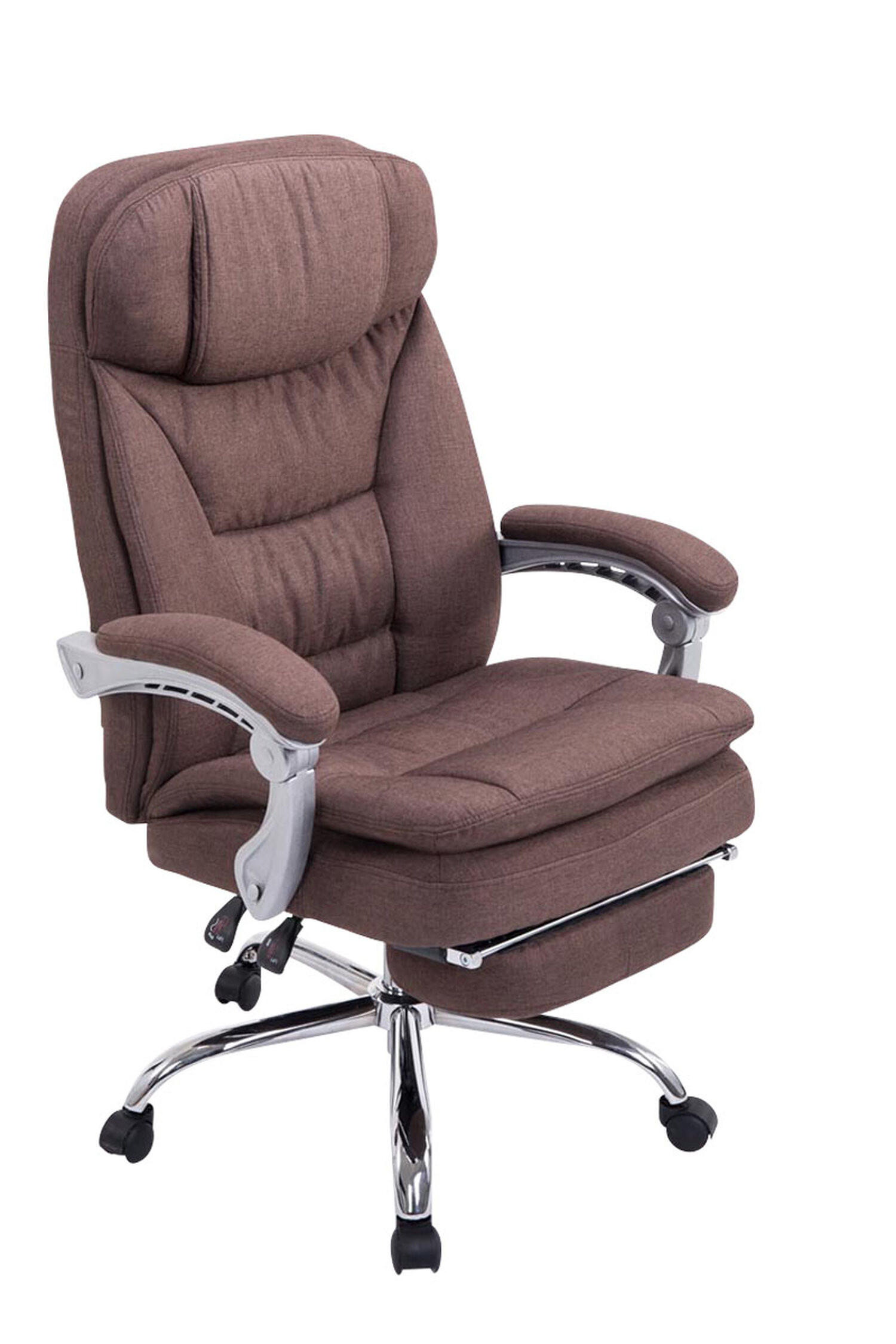 BÜROSTUHL XL Troja, Stoff Braun - Braun, Textil/Metall (67/122/67cm) - TPFLiving