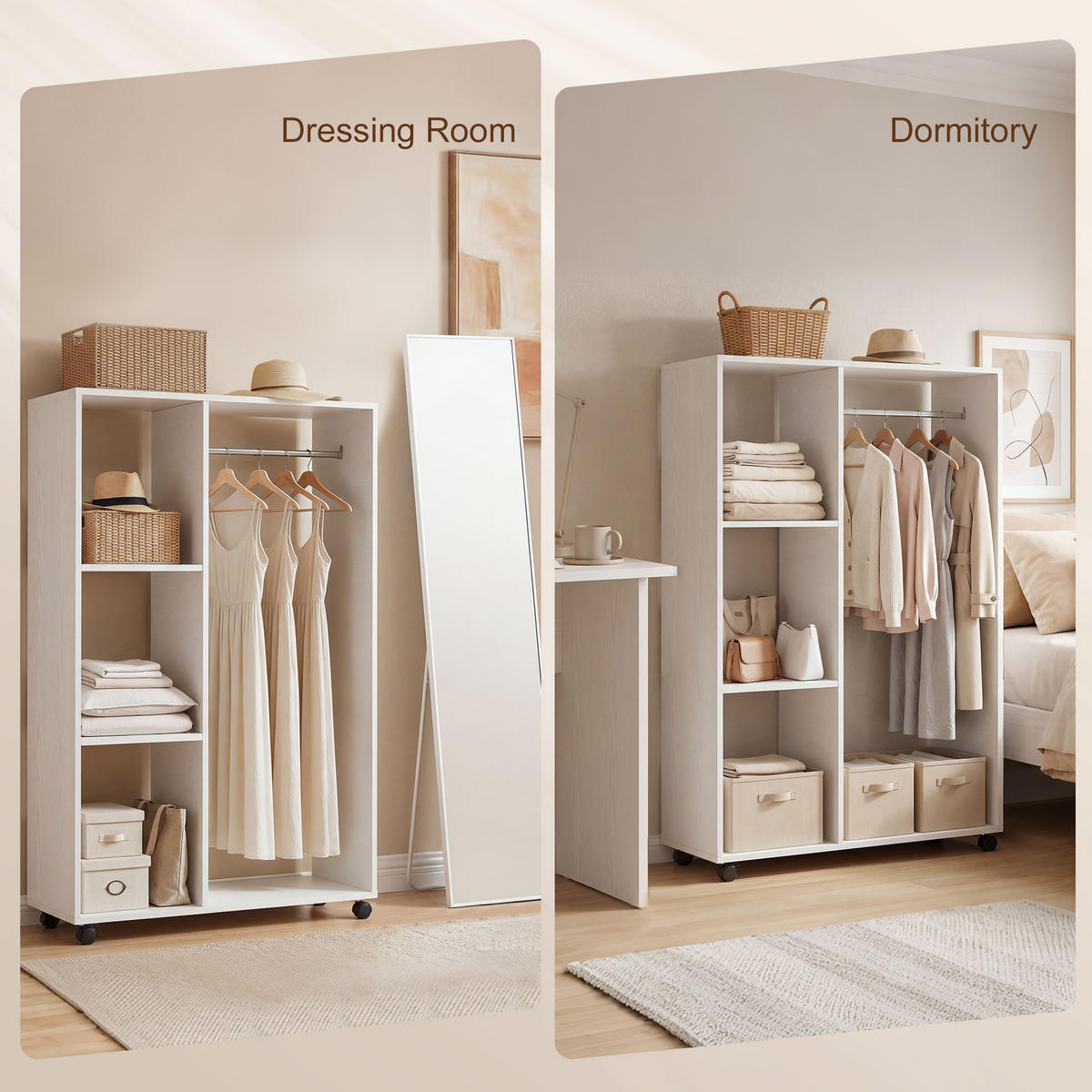 KLEIDERSCHRANK DE-09578 Weiß - Weiß, Holzwerkstoff (80/128/40cm) - ComfortXL