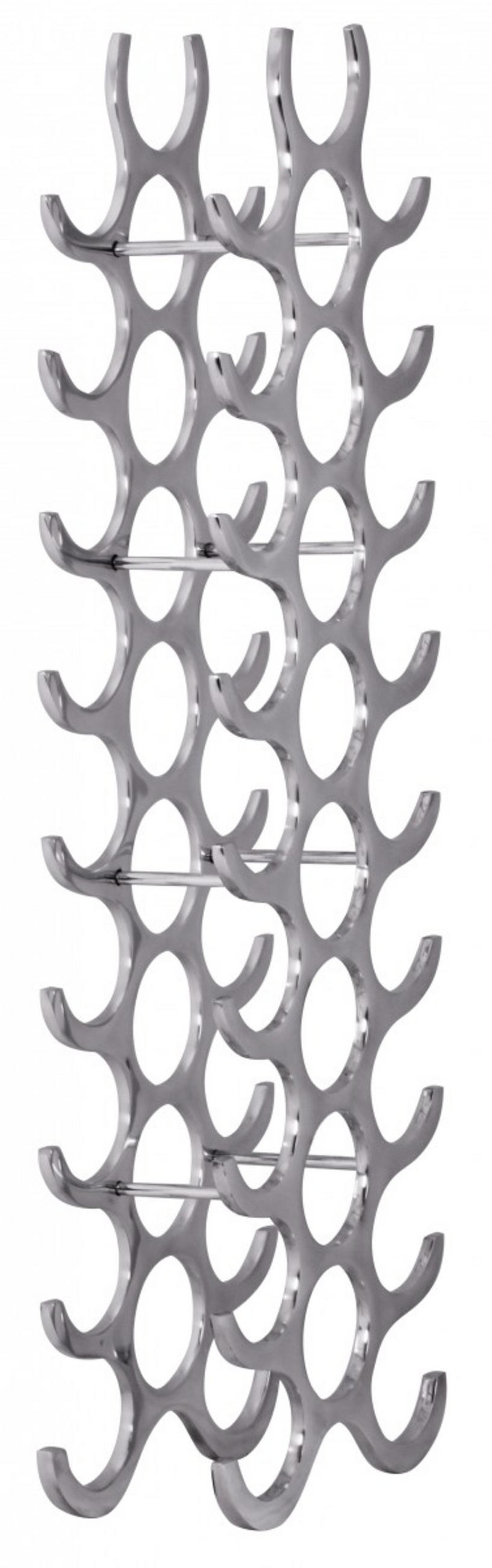 WEINREGAL Aluminium Modern Stil für 27 Flaschen stehend 98x31x14cm - Silberfarben, Metall (31/98/14cm) - KADIMA DESIGN