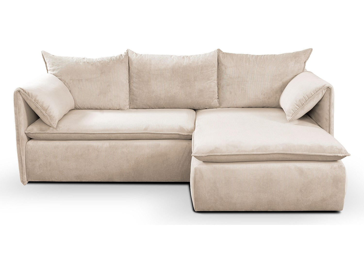 SCHLAFSOFA - 4 Personen - Samt, Stoff - Beige - Beige, Textil (230/91/166cm) - Vente-Unique