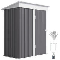 GARTENSCHUPPEN DE-08131 mit verstellbaren Regalböden, abschließbar Grau - Grau, Metall (95/181/161cm) - ComfortXL