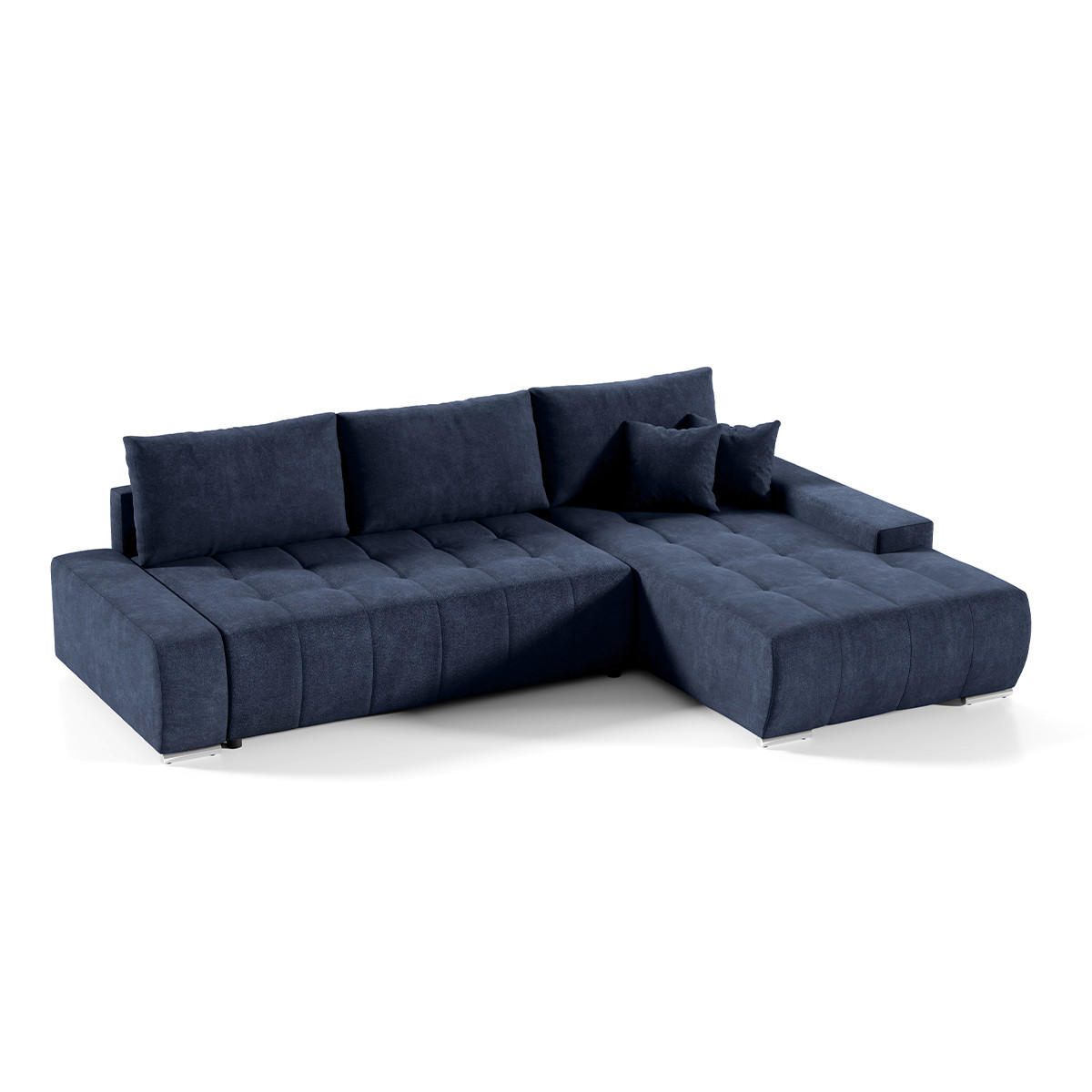 ECKSOFA Jonas 4 Sitzplätze Marineblau - Blau, Holzwerkstoff (265/185cm) - Petits-meubles