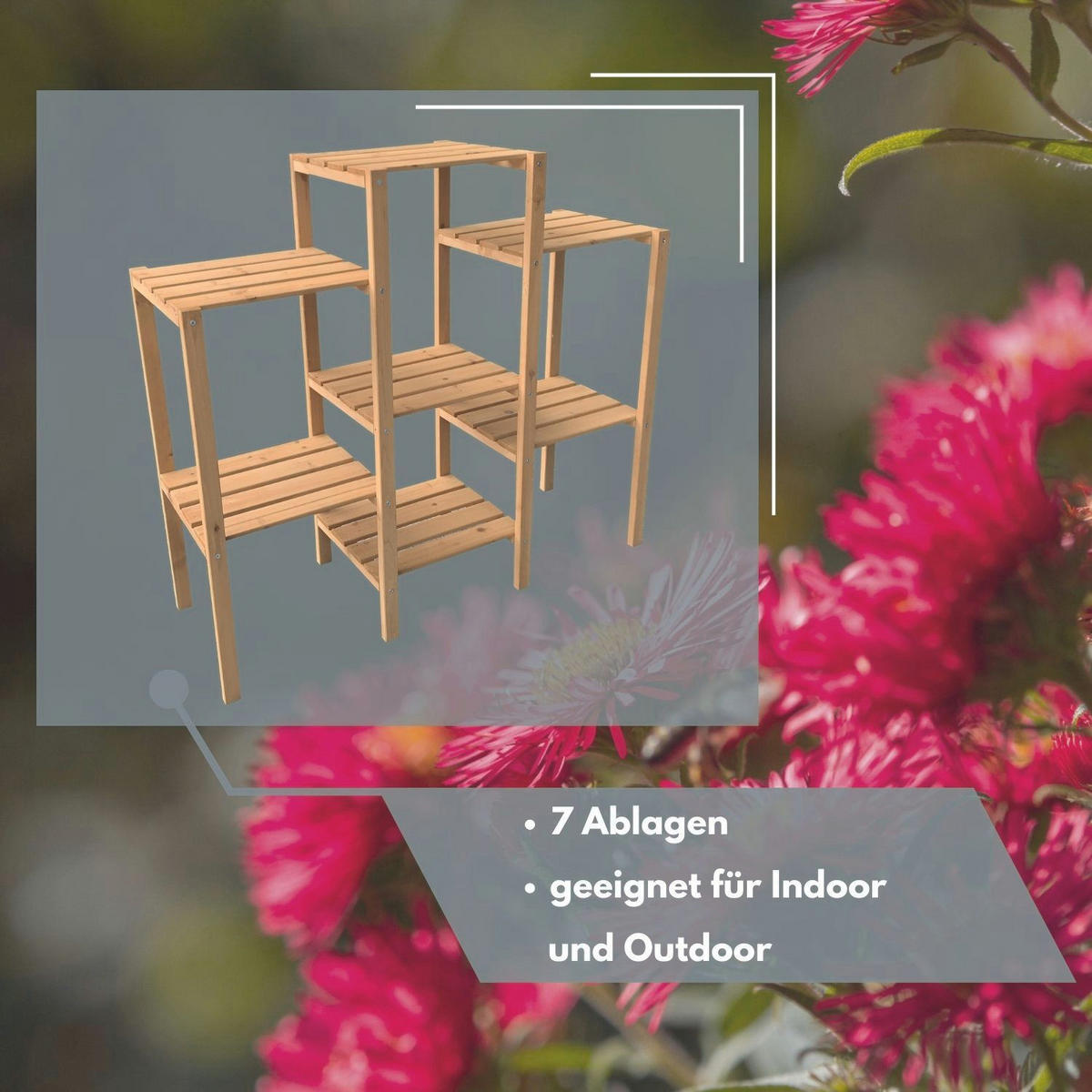 BLUMENREGAL BERND 96/31/87 cm - Naturfarben, Holz (96/31/87cm) - Coemo