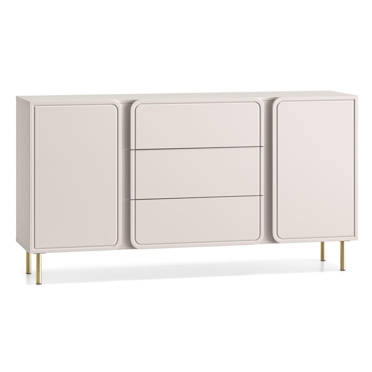 SIDEBOARD Loppa Kaschmirbeige 160 cm - Beige/Goldfarben, Holzwerkstoff/Metall (160/85/40cm) - Selsey