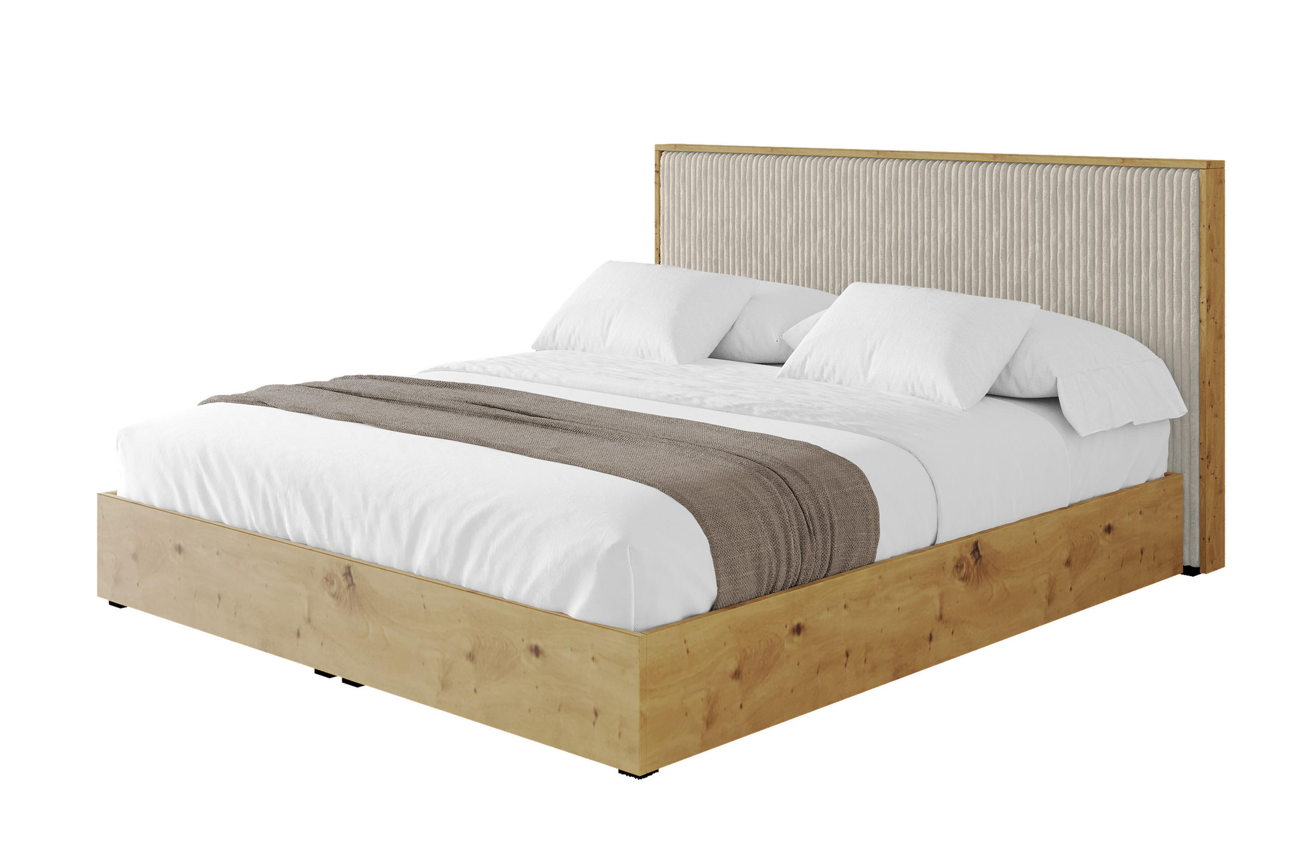 POLSTERBETT mit Bettkasten und Lattenrost, Boxbett mit Kopftei und Stauraum mit Matratze H3/H4 - ENZO10 120x200 Creme - Beige, Holzwerkstoff/Textil (120/200cm) - ALTDECOR
