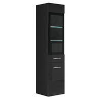 BADEZIMMERSCHRANK Rio mit 2 Schwarz Hochglanz - 30 x 30 x 130 cm - Schwarz, Holz (30/131/30cm) - Badplaats