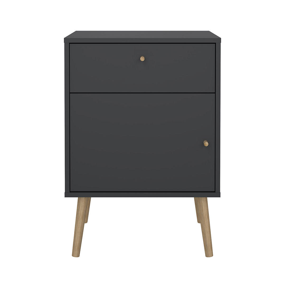 NACHTTISCH, Bodo, Grau, Holzwerkstoff, 51 x 40 x 73 cm - Grau, Holzwerkstoff (51/73/40cm) - ebuy24