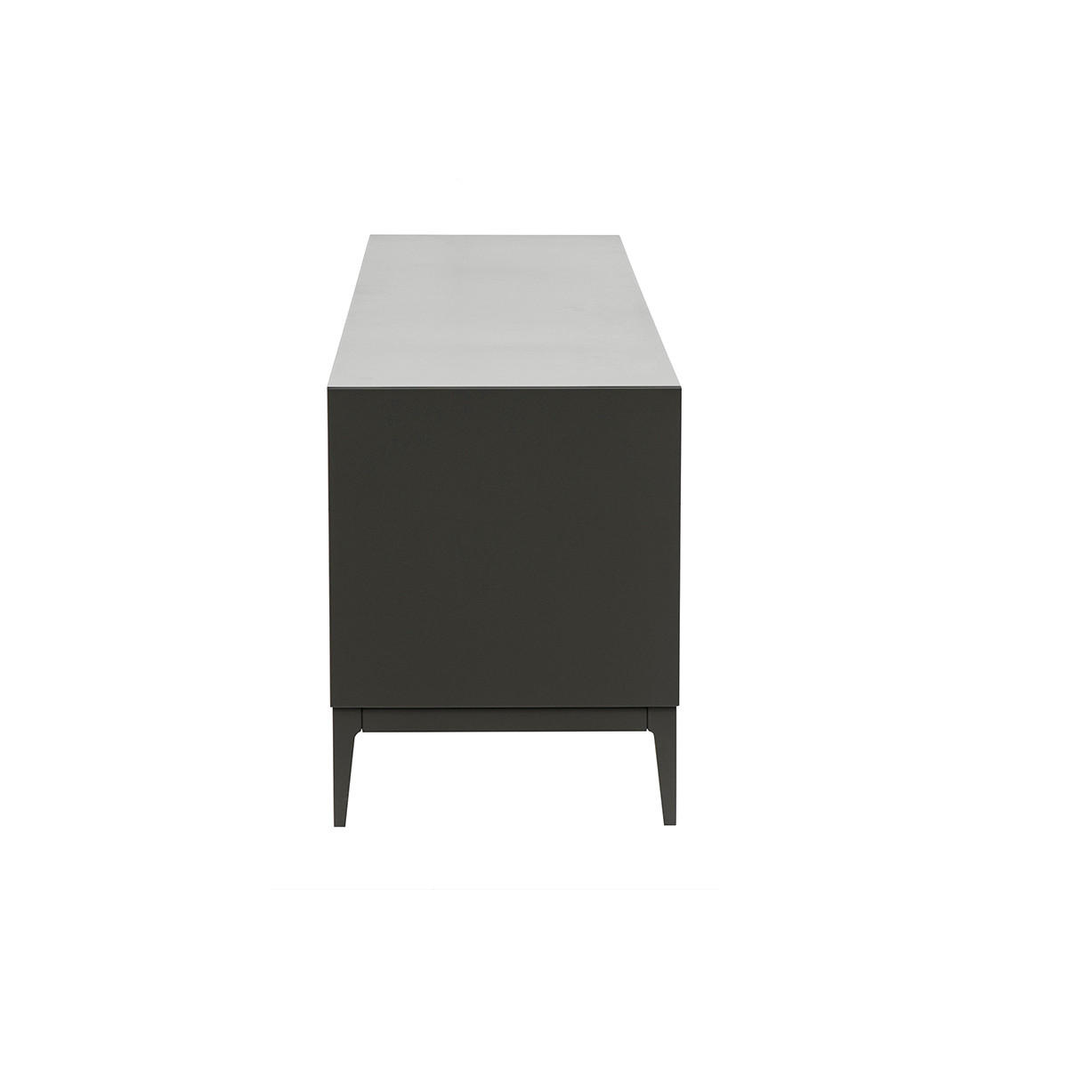 TV-MÖBEL in glänzendem Grau mit Aufbewahrung L180 cm GRAY - Grau, Kunststoff (42/43.7/180cm) - Miliboo