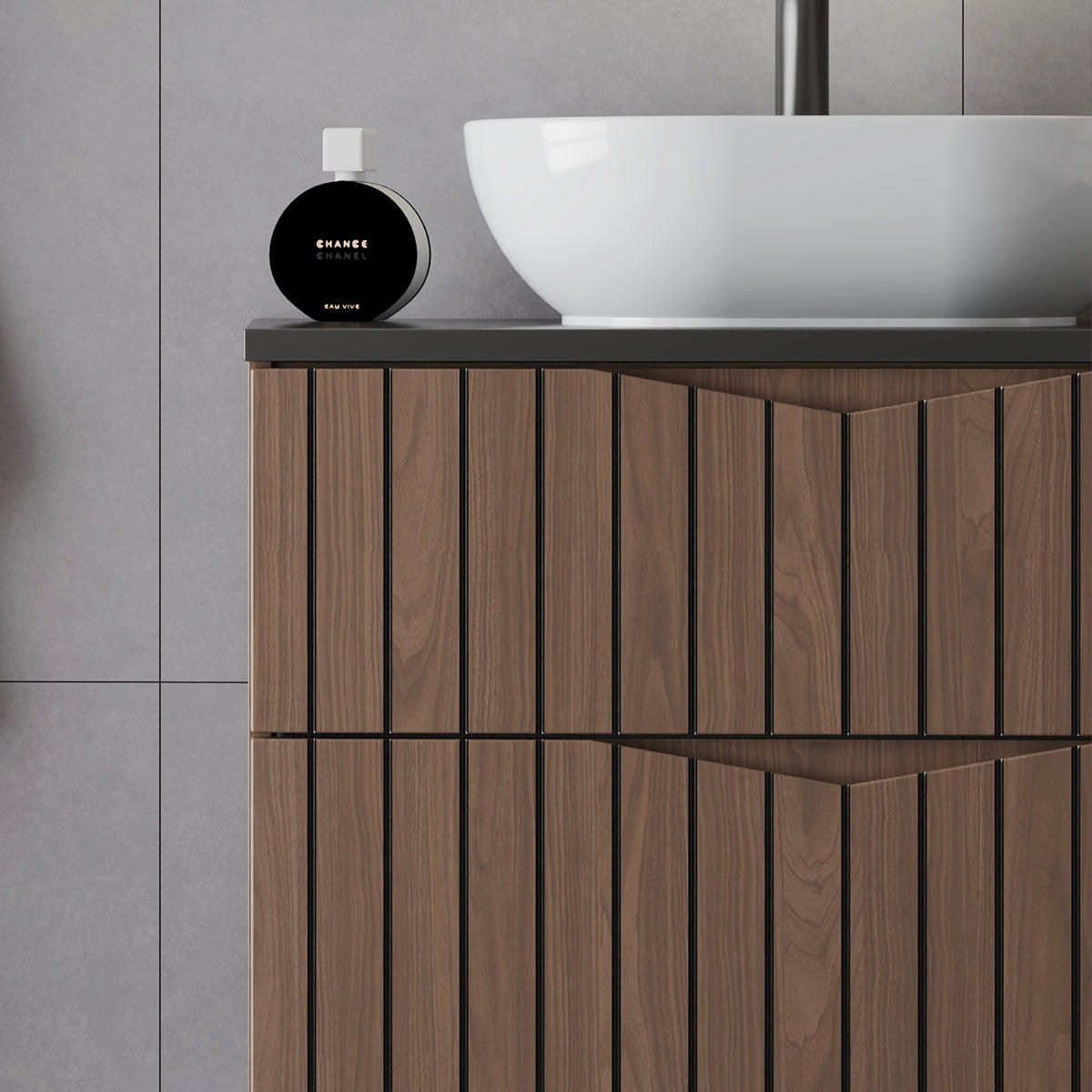 DONJI ELEMENT ZA UMIVAONIK 80.6cm Siena Drvo i crno - smeđa, drvni materijal (80.6/52.2/46.5cm) - Petits-meubles
