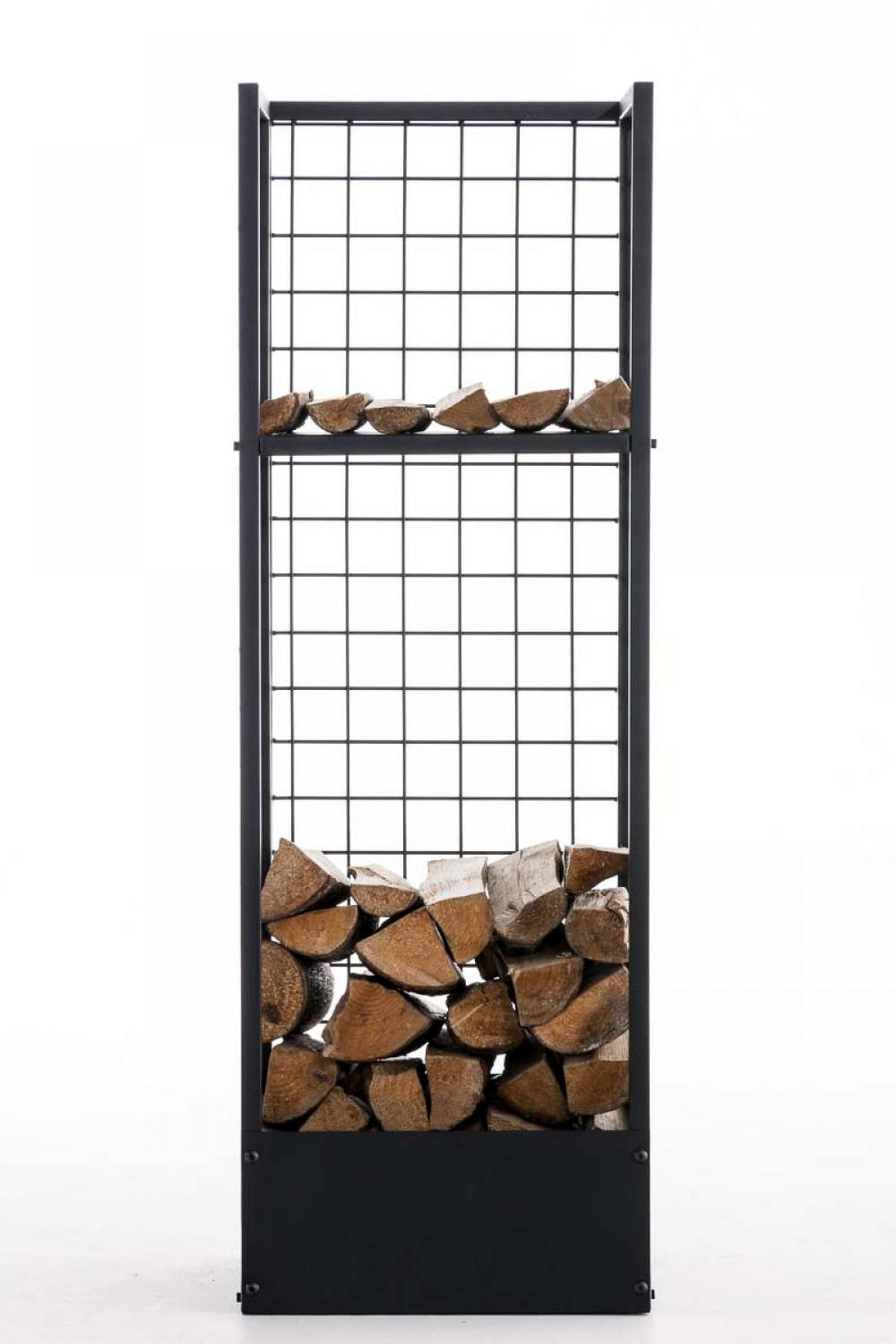 KAMINHOLZREGAL 40/40/120 cm Metall schwarz - Schwarz, Metall (40/120/40cm) - CLP