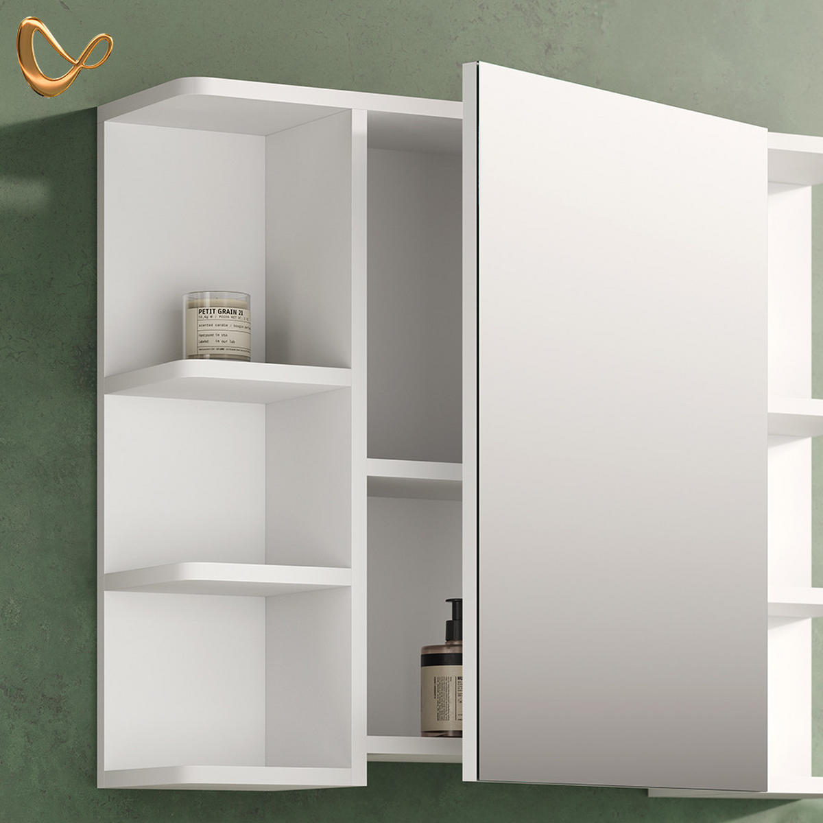 BADMÖBEL-SET Fucino Weiß 3 Teile, mit Hochschrank - Weiß, Holzwerkstoff (60/54/32cm) - Livinity®
