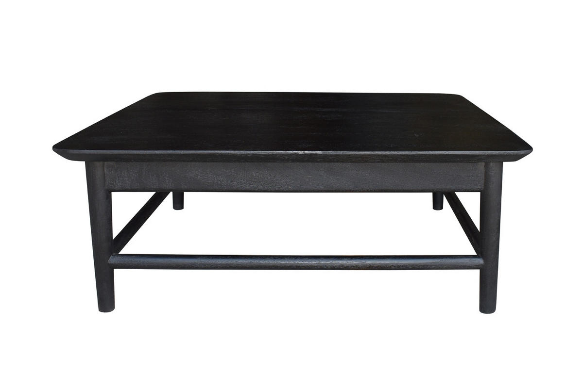 COUCHTISCH quadratisch aus Mangoholz 100cm, schwarz - Schwarz, Holz (100/100/38cm) - Giga Meubel