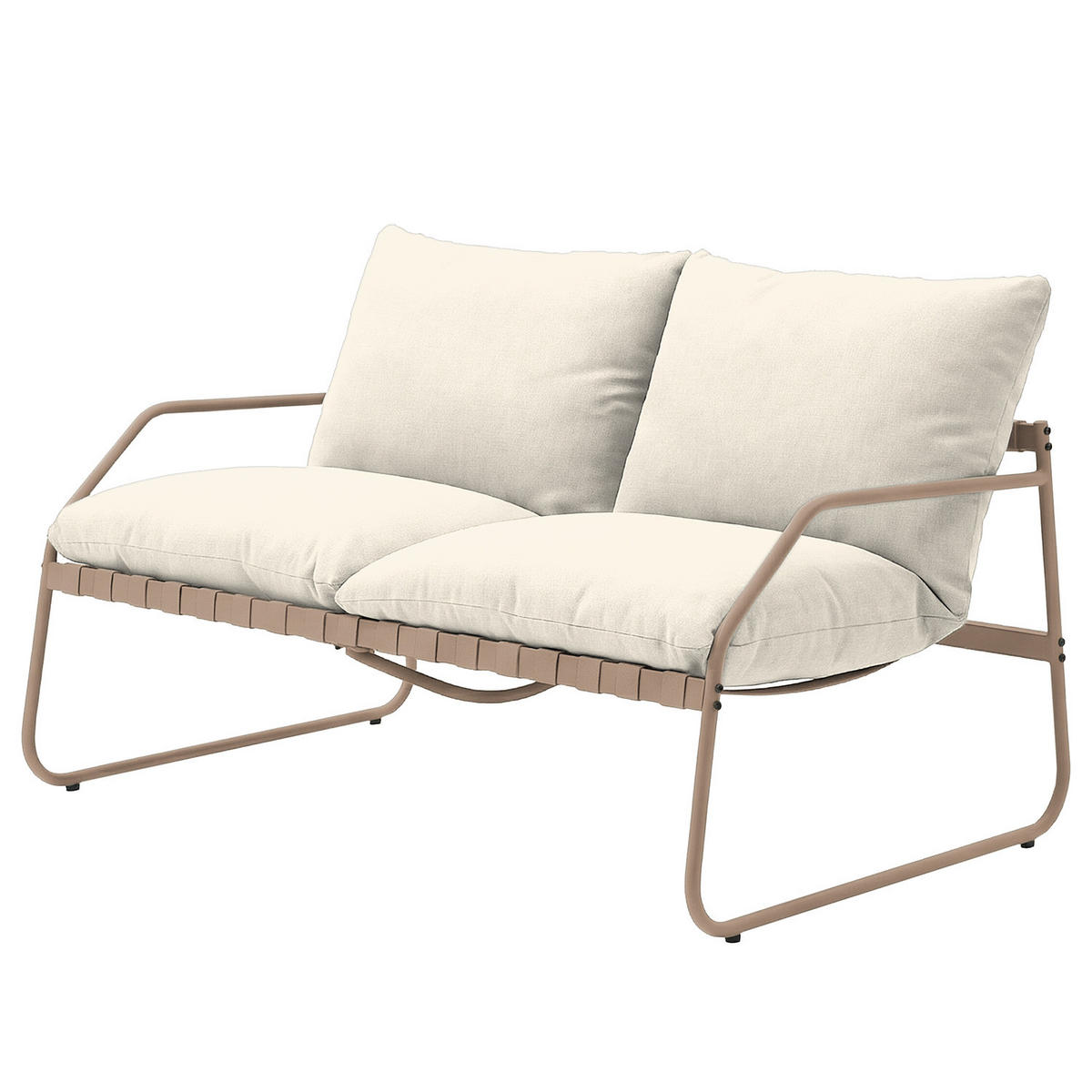 LOUNGEGRUPPE - 4-teilig - Stahl / Webstoff - Taupe, Glas/Textil - home24