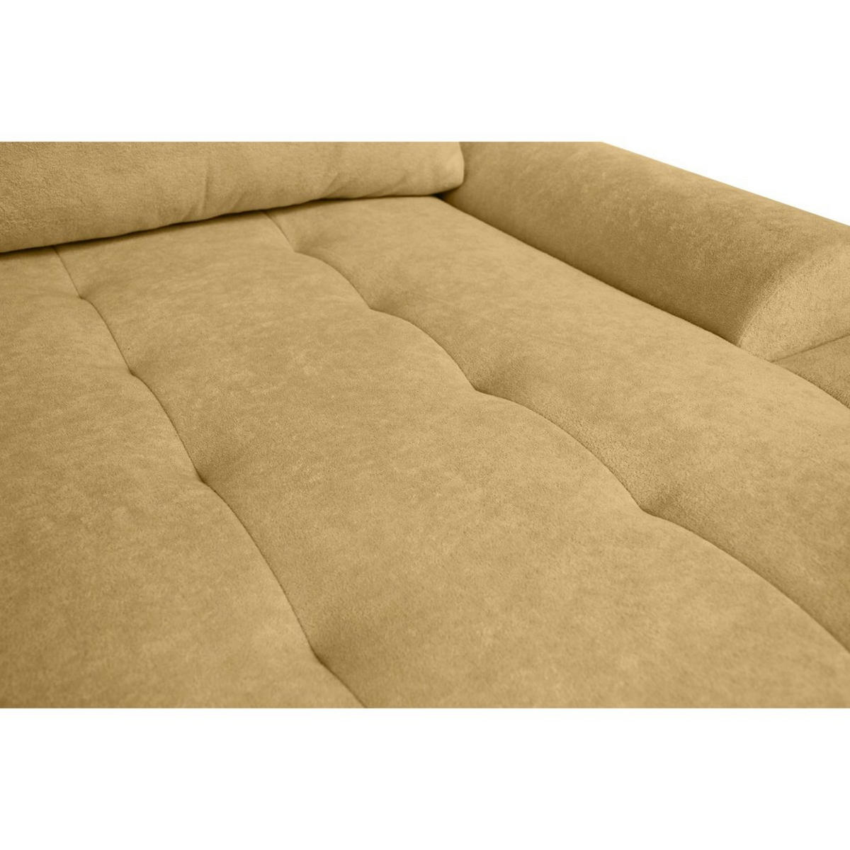 WOHNLANDSCHAFT Costa U Gelb, Velours - Gelb/Schwarz, Kunststoff/Textil (367/80/169cm) - Beautysofa
