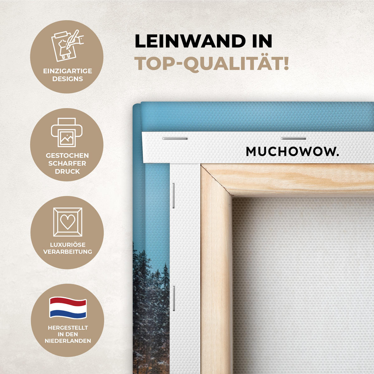 LEINWANDBILD Winterlandschaft - Natur - Haus - Berge - Schnee 30x40 cm - Hellblau, Textil (30/40cm) - MuchoWow