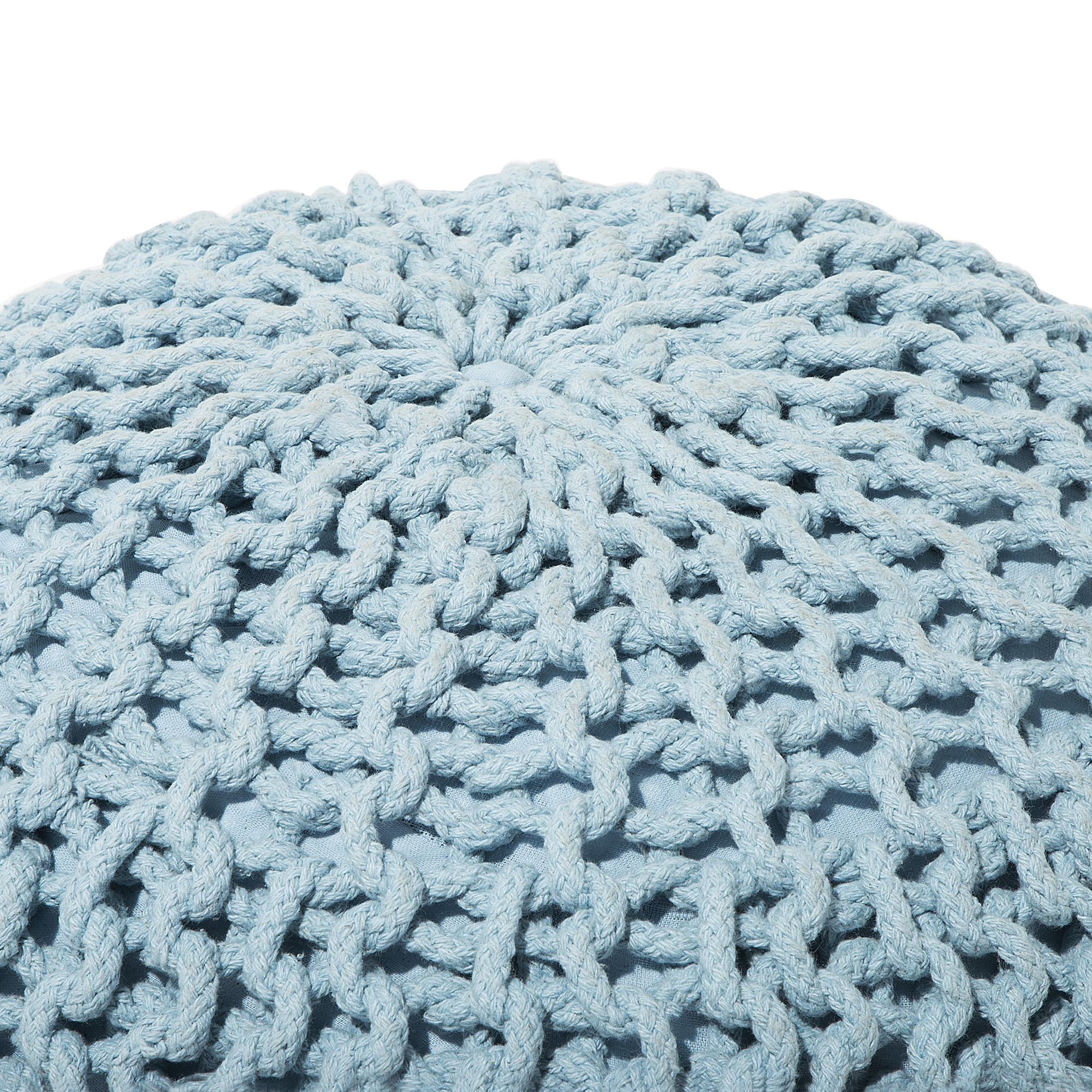 POUF Conrad 50/50/35 cm - Blau, Naturmaterialen/Textil (50/35/50cm) - Beliani