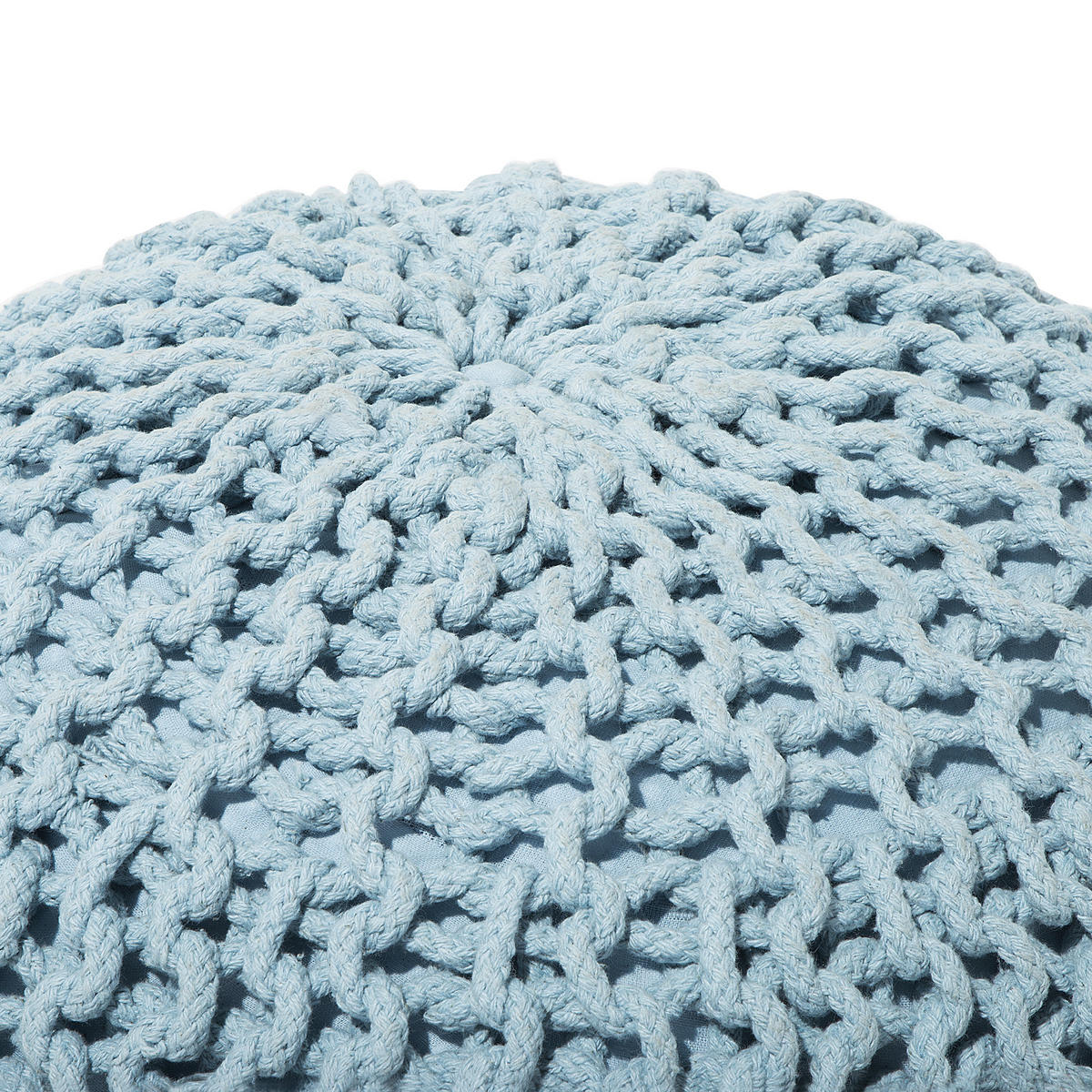 POUF Conrad 50/50/35 cm - Blau, Naturmaterialen/Textil (50/35/50cm) - Beliani
