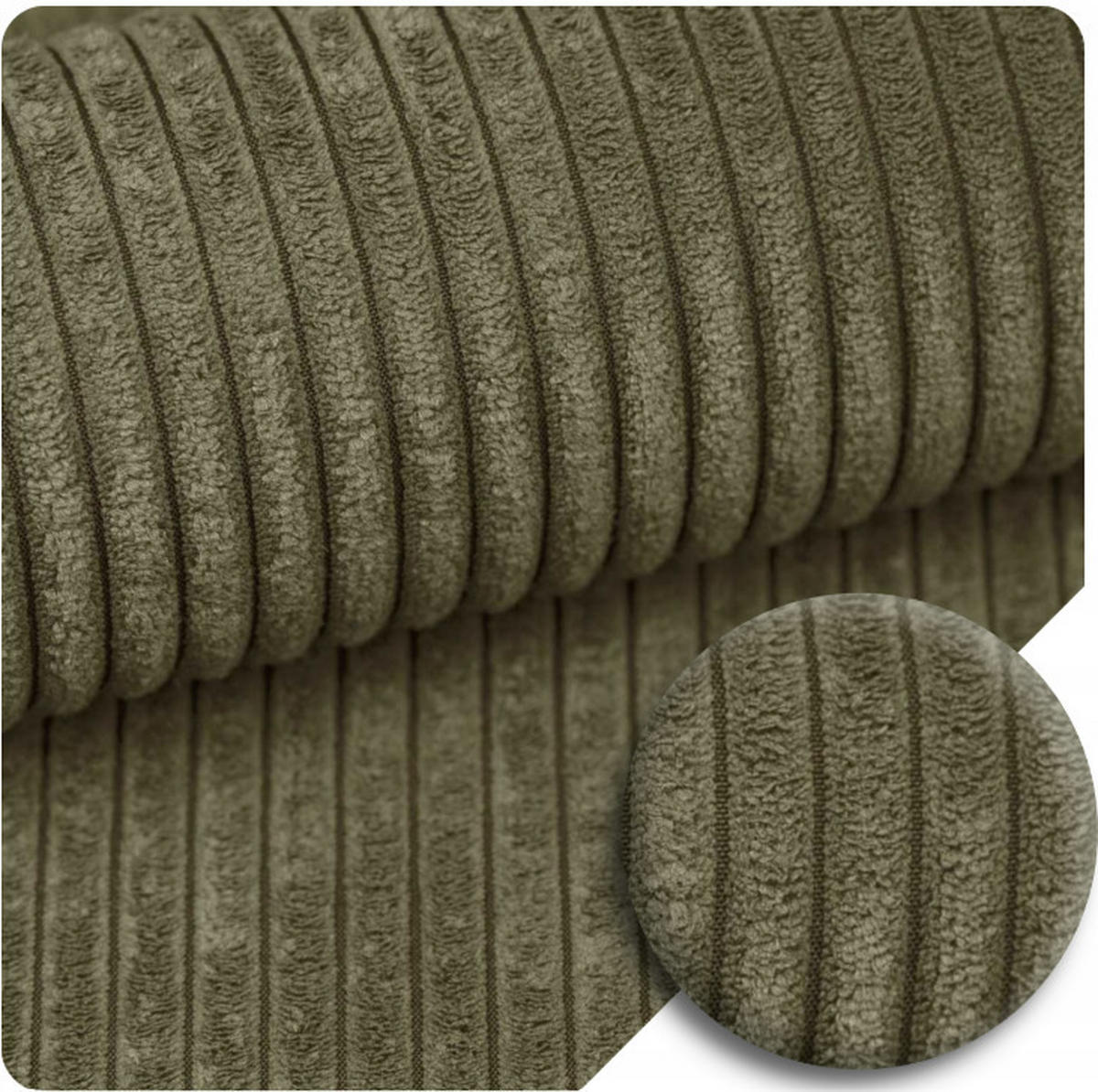 ELEGANTES und komfortables zeitgenössisches Sofa Khaki - Waldgrün, Textil (200/70/100cm) - SURB
