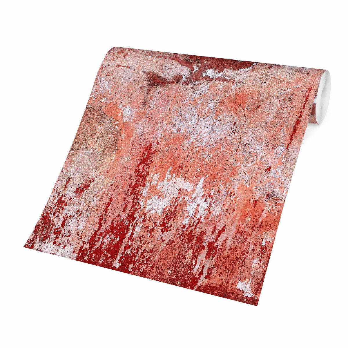 FOTOTAPETE Grunge Betonwand Rot 240/240 cm - Rot, Papier (240/240cm) - Bilderwelten