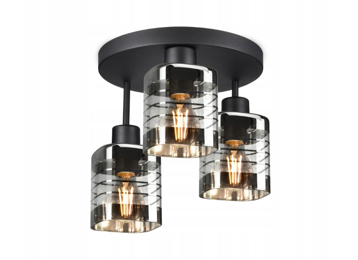 DECKENLEUCHTE TRAGLAS - Transparent/Schwarz, Glas/Metall (30/30/30cm) - kiki design