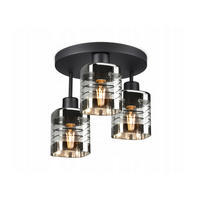 DECKENLEUCHTE TRAGLAS - Transparent/Schwarz, Glas/Metall (30/30/30cm) - kiki design