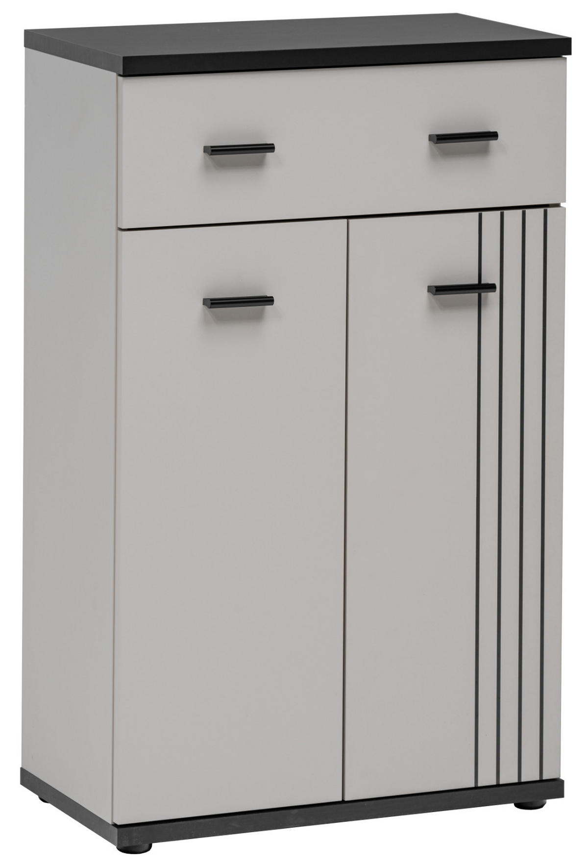 FLURKOMMODE Kaschmir, schwarz 60 x 96 cm, Flurschrank mit Streifenmuster - Kaschmir/Schwarz, Holzwerkstoff/Kunststoff (60/96/32cm) - Inn.Furn