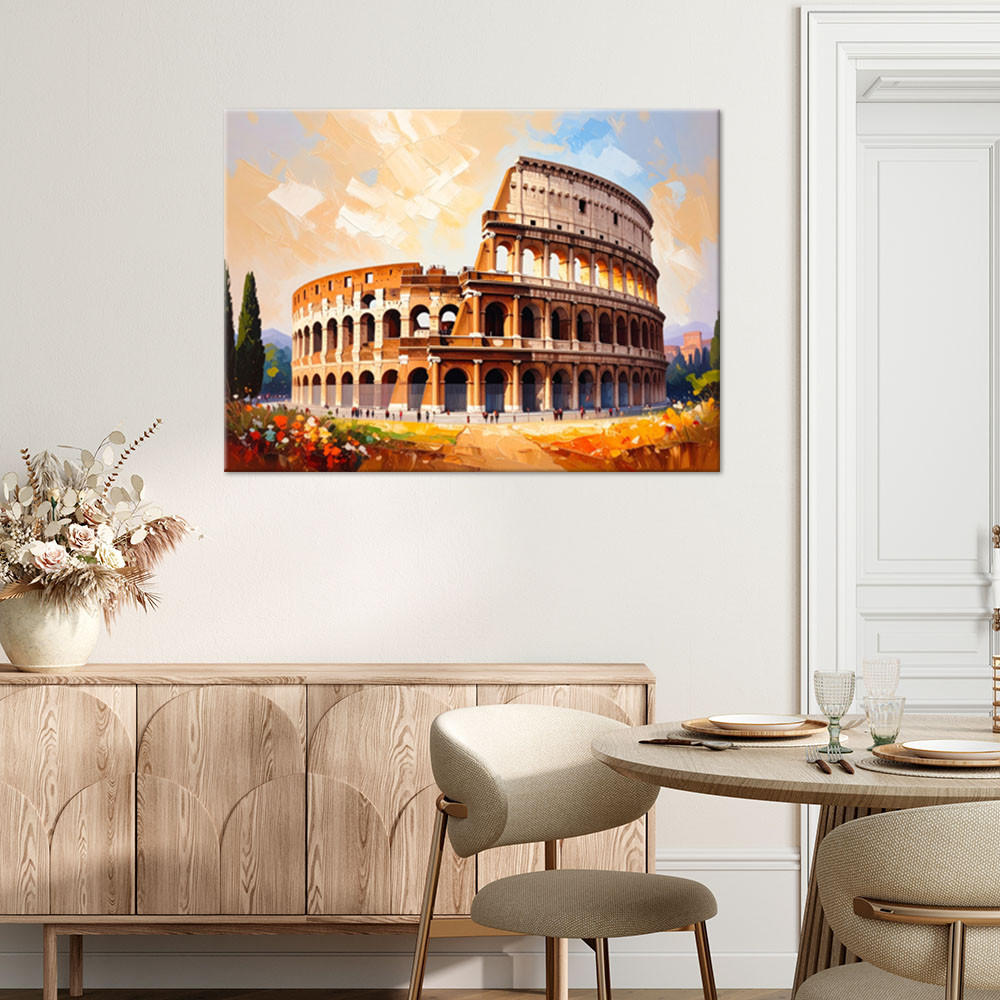LEINWANDBILD Kolosseum Rom Ansicht 120x80cm - Beige, Textil (120/80cm) - Feeby