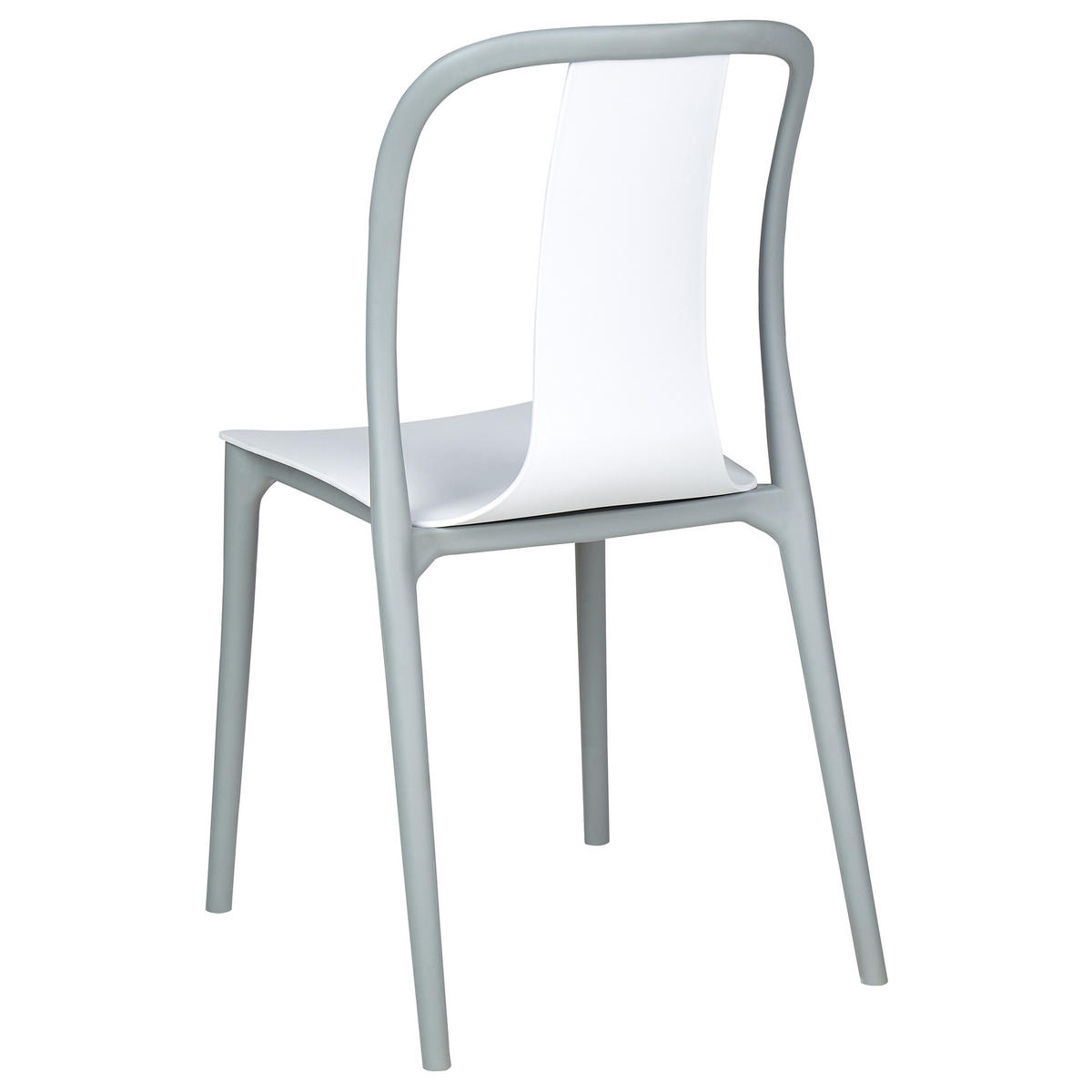 GARTENSTUHL 8er-Set Kunststoff weiß/grau Spezia - Weiß/Grau, Kunststoff (42/89/49cm) - Beliani