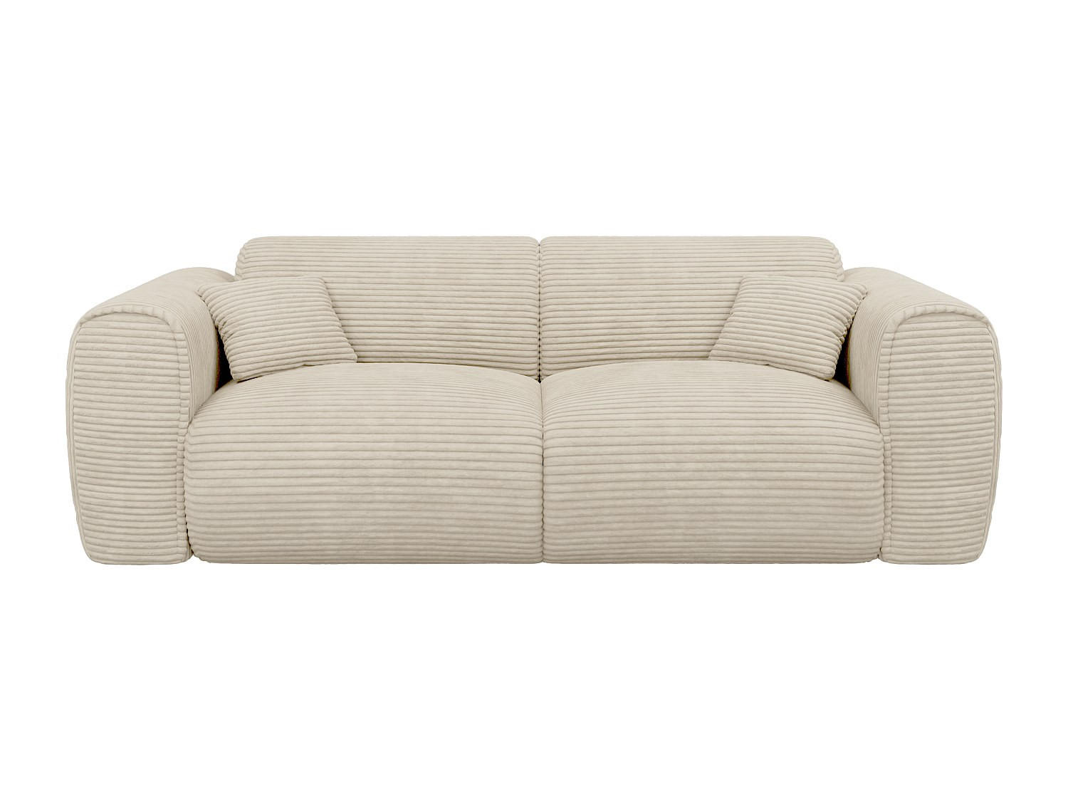 SCHLAFSOFA - 3 Personen - Samt, Stoff - Beige - Beige, Textil (216/73/100cm) - Vente-Unique