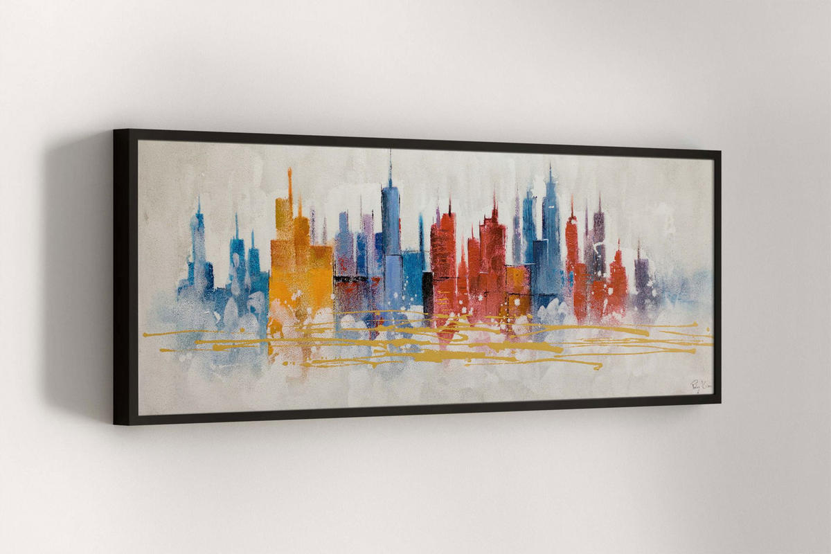 ACRYLBILD HANDGEMALT 150/50 cm - Multicolor, Holz/Textil (150/50cm) - KUNSTLOFT