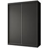 SCHWEBETÜRENSCHRANK Mario 150/216/61 schwarz - Schwarz, Holzwerkstoff (150/216/61cm) - Beautysofa