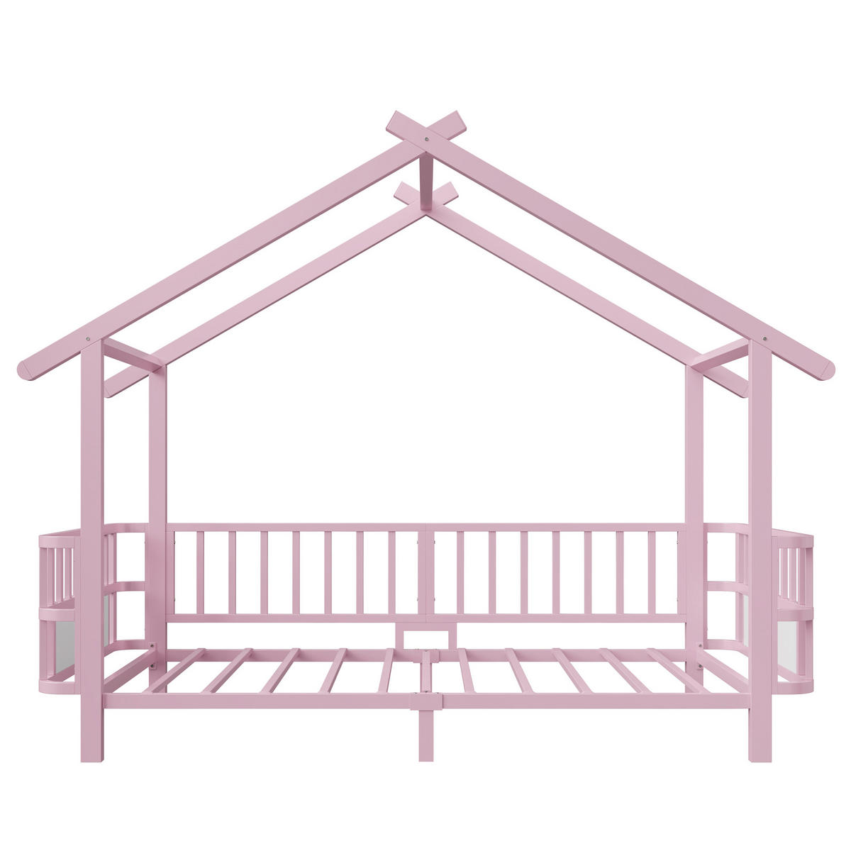 KINDERBETT Hausform 90x200 cm Metall Pink - Pink, Metall (90/200cm) - Meubliv