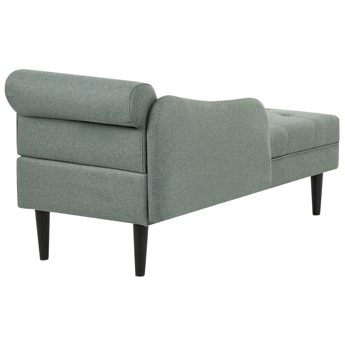 ČALOUNĚNÉ LEHÁTKO CHAISE LONGUE PRAVOSTRANNÉ Látka Zelené Yvoire - černá/zelená barva, textil (68/72/151cm) - Beliani