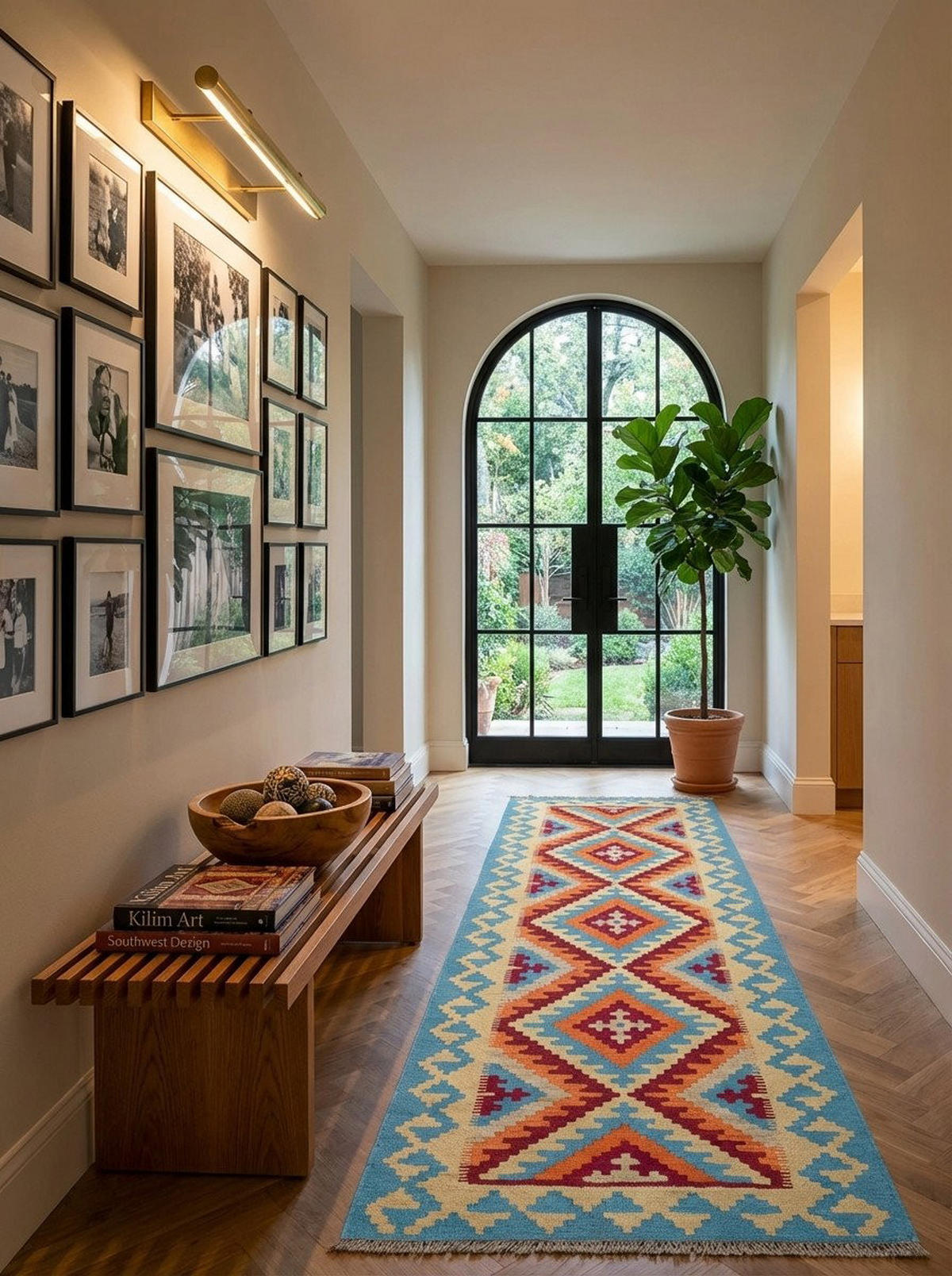 HANDWEBTEPPICH Kelim Gashgai Beige 240/84 cm Schurwolle - Beige, Textil (84/240cm) - Looma