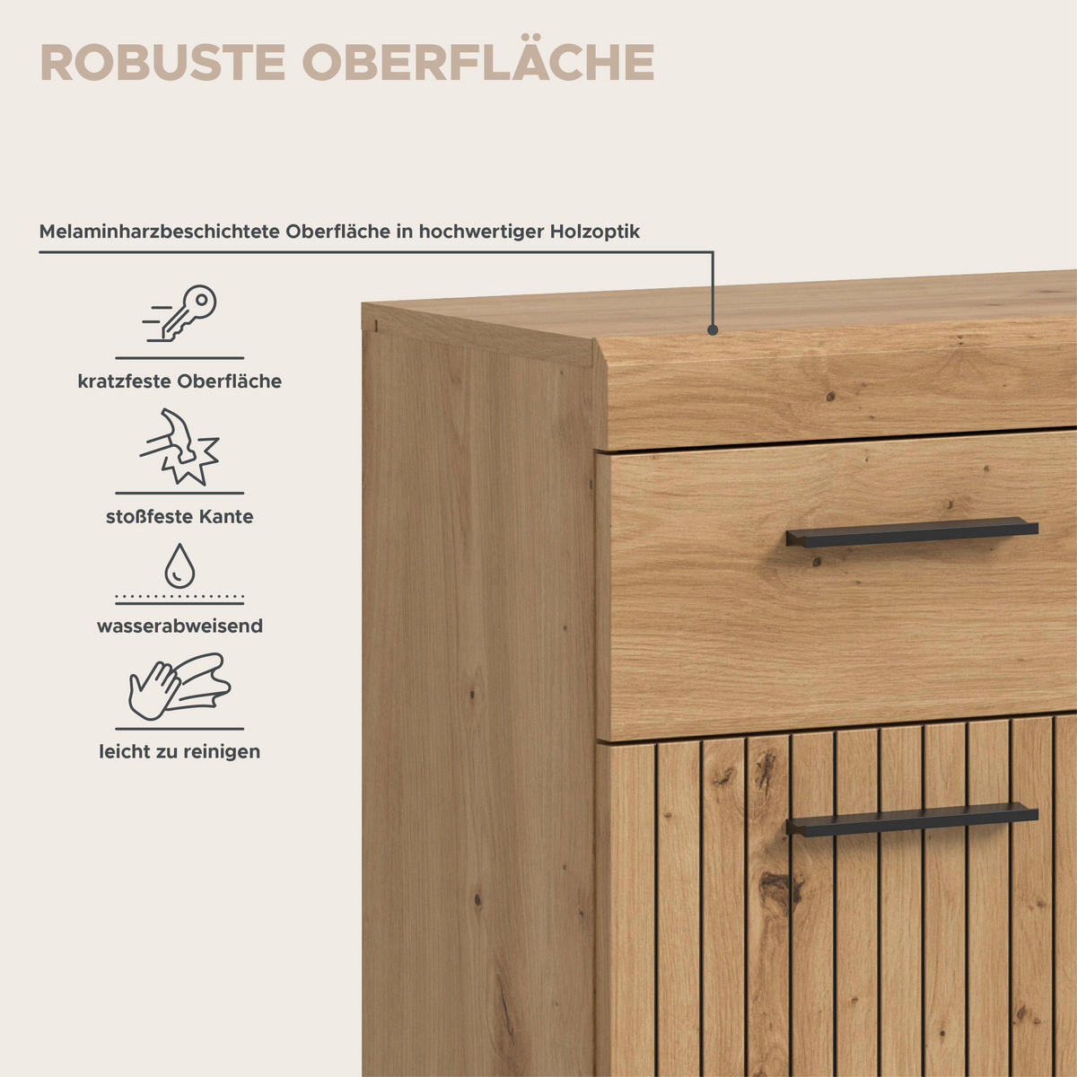 STANDSCHRANK SCOUT (B/H/T: ca. 74/88/31 cm) in Artisan Eiche Nachbildung/Artisan Eiche Nachbildung - Eiche Artisan, Holz (74/88/31cm)