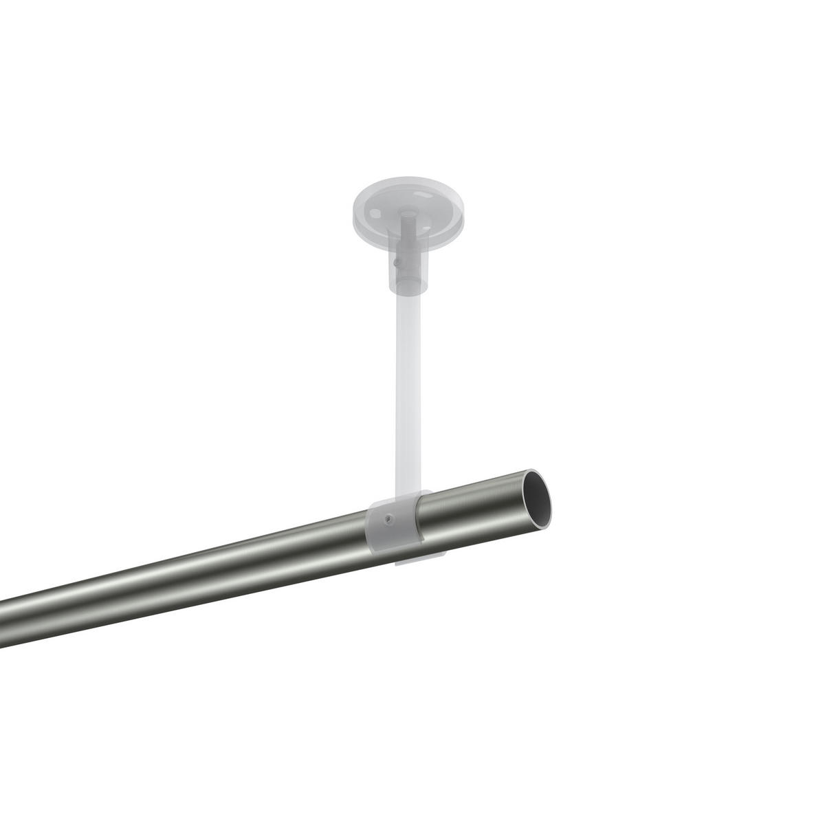 GARDINENSTANGEN-SET Sonette Luino 180 cm, 1-läufig, 20 mm Ø Edelstahl-Optik - Edelstahlfarben, Metall (180cm) - INTERDECO