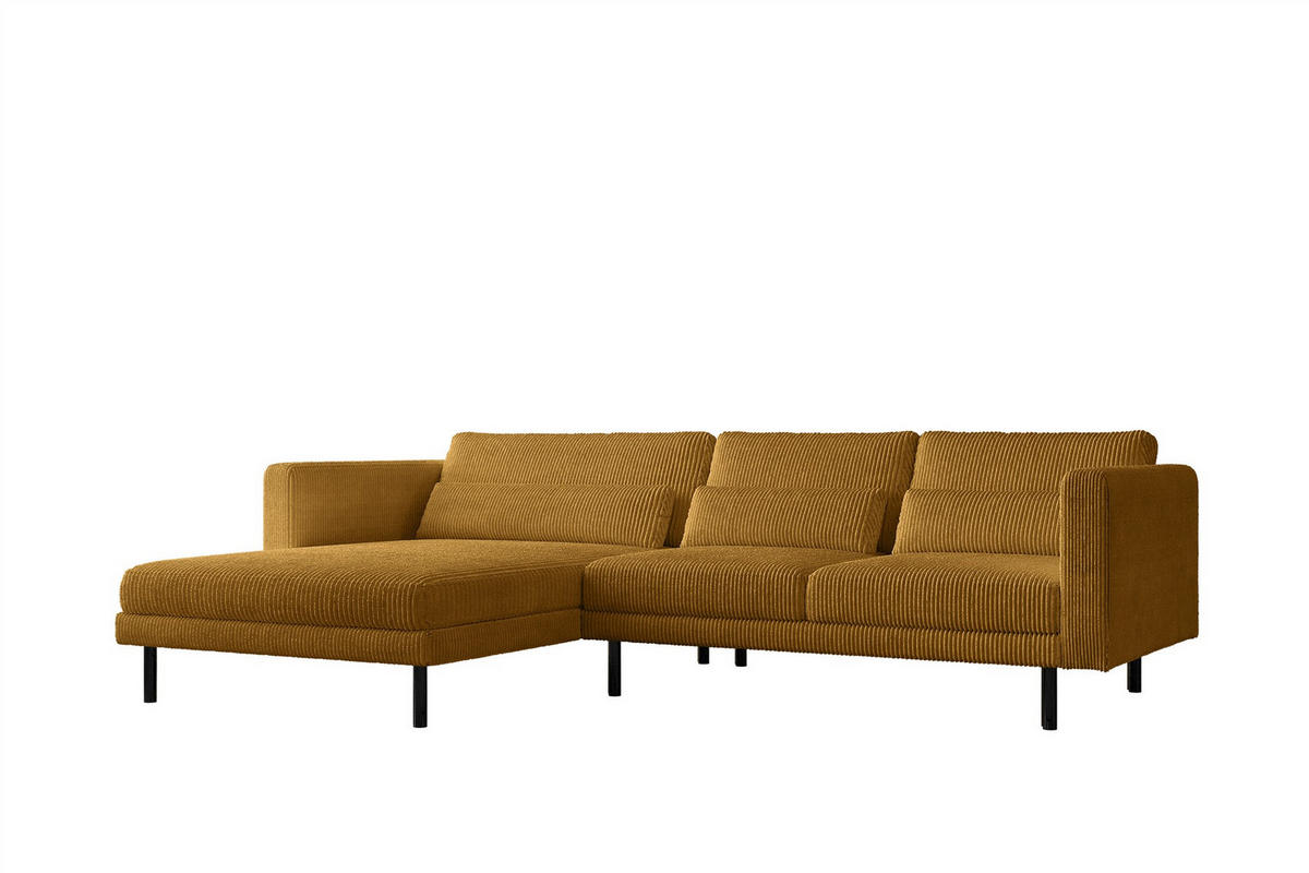 ECKSOFA Agada In Poso - Gelb, Holzwerkstoff/Textil (281/174cm) - Fun Möbel