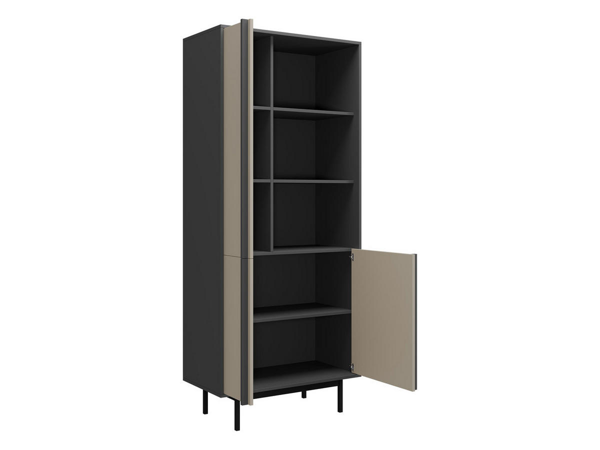STANDREGAL Alsy 3D AL02 - Anthrazit/Beige, Holzwerkstoff/Kunststoff (83/195/43cm) - MIRJAN24