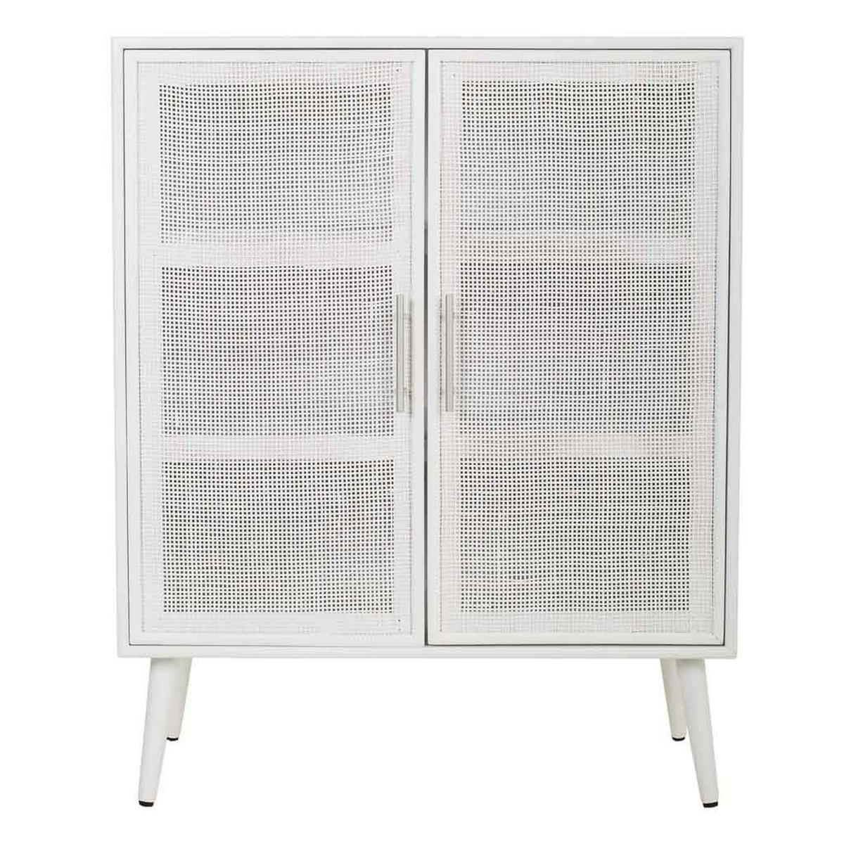 ANRICHTE aus Holz und Netz, Weißer, 80x37x101 cm - Weiß, Holz (80/101/37cm) - Wanderlust