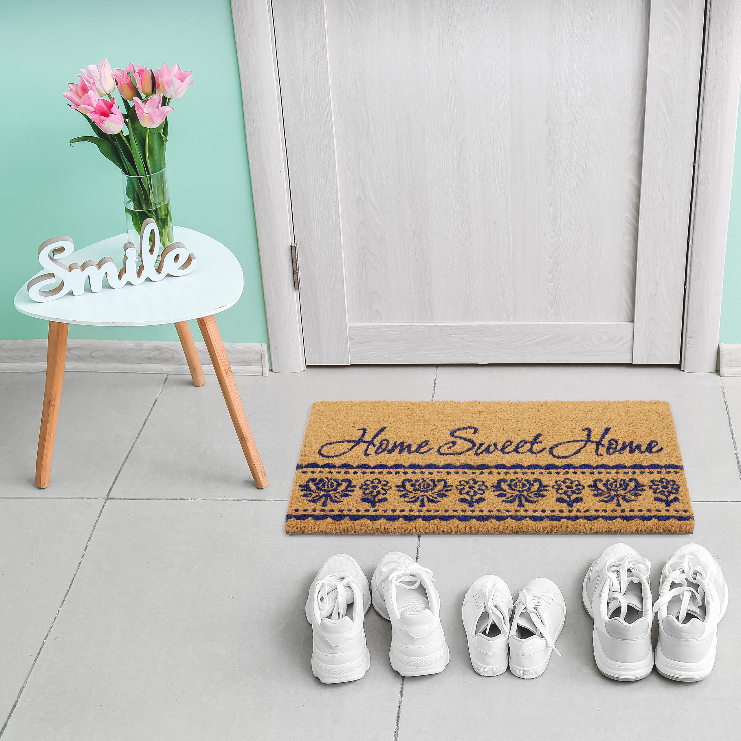 FUSSMATTE - Hellbraun, Kunststoff/Textil (60/40cm) - Relaxdays