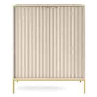 VELLORE Highboard - Beige/Goldfarben, Holzwerkstoff/Metall (104/125/39cm) - Selsey