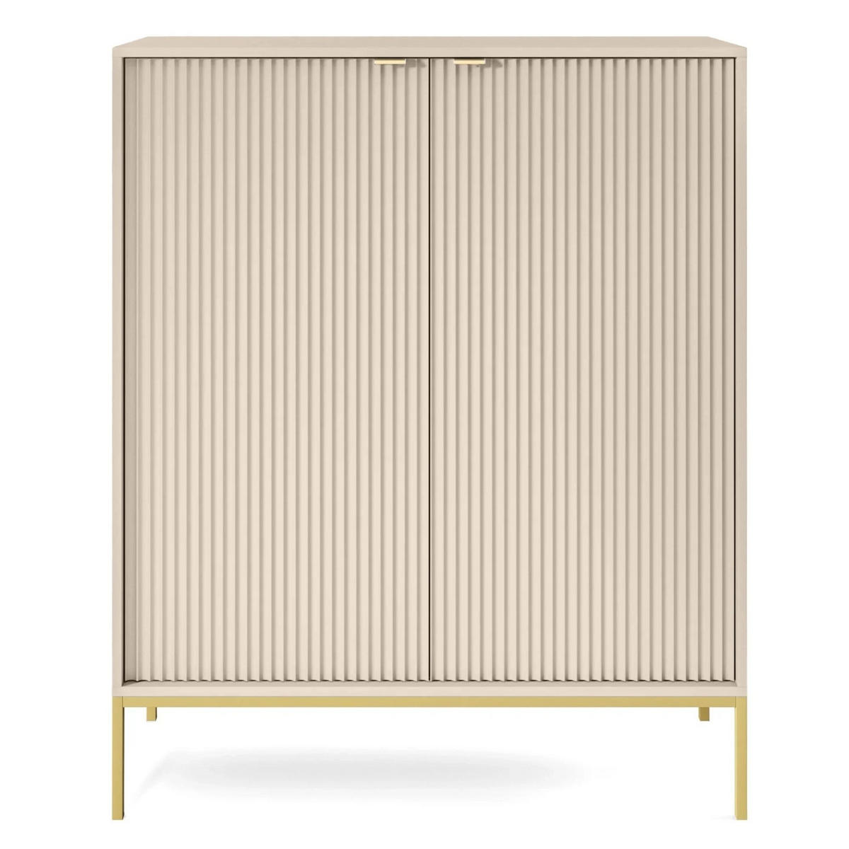 VELLORE Highboard - Beige/Goldfarben, Holzwerkstoff/Metall (104/125/39cm) - Selsey